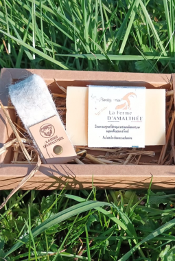 Coffret savon au lait de cachemire et porte clé