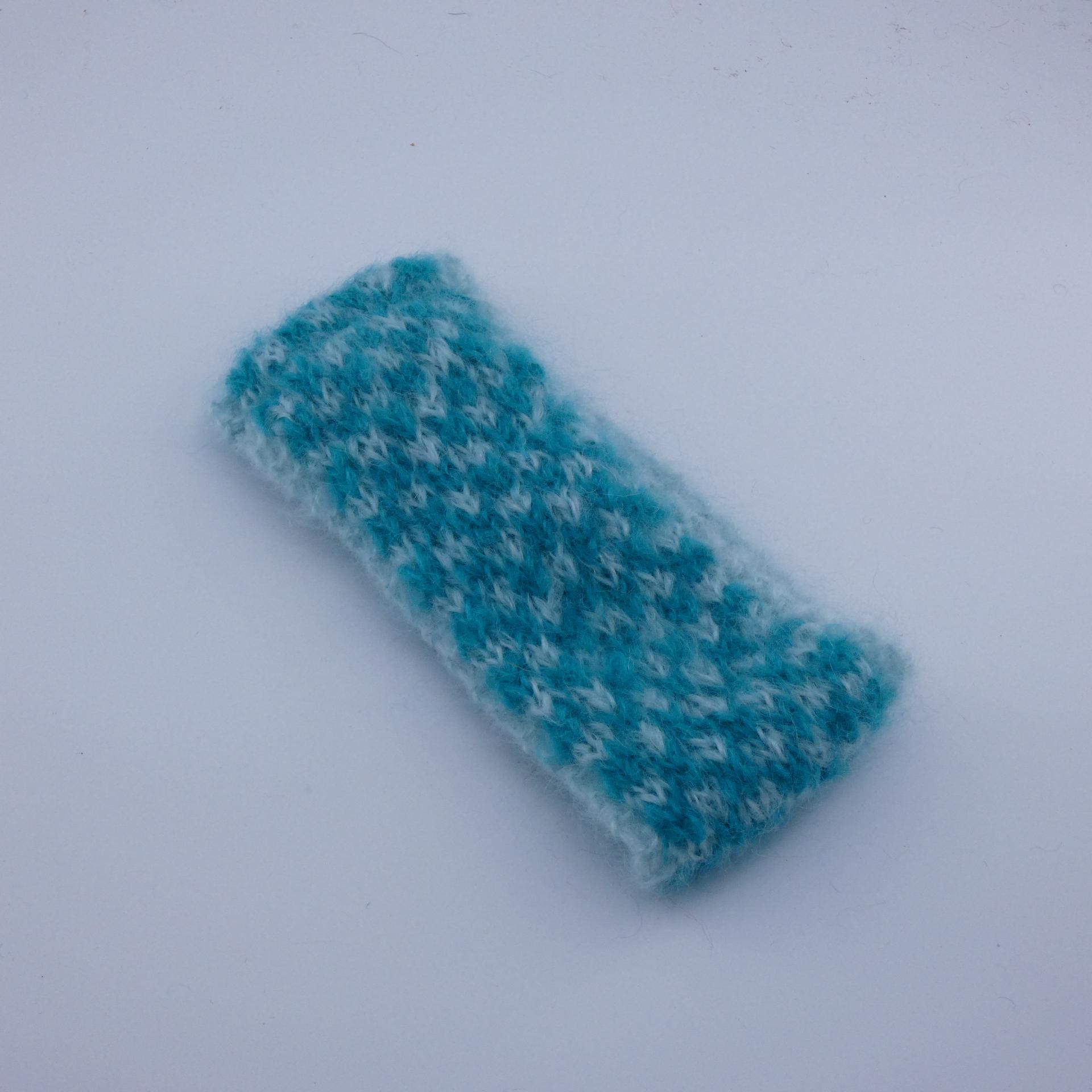 Bandeau laine mohair bleu clair/caraïbes