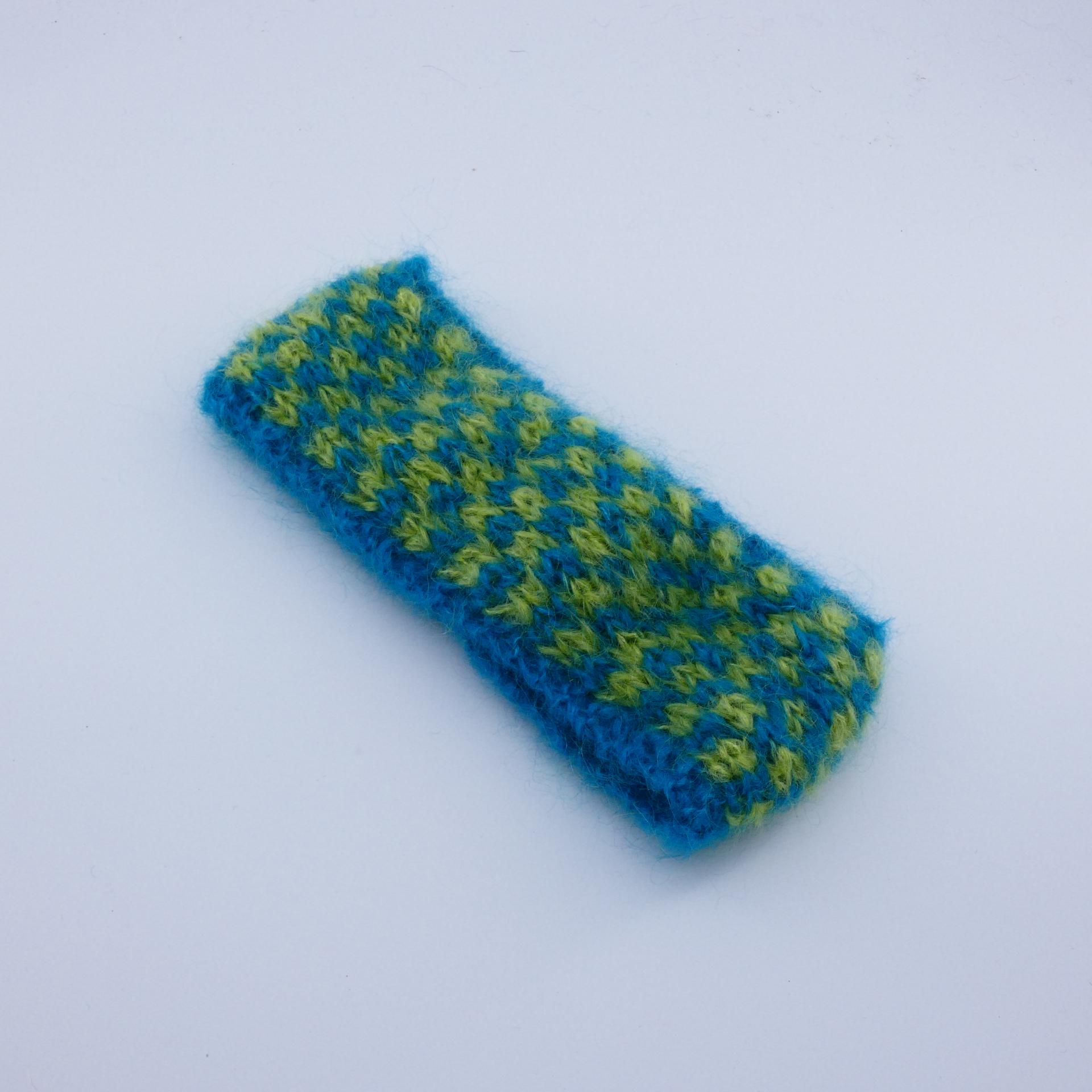 Bandeau laine mohair vert anis/cèdre