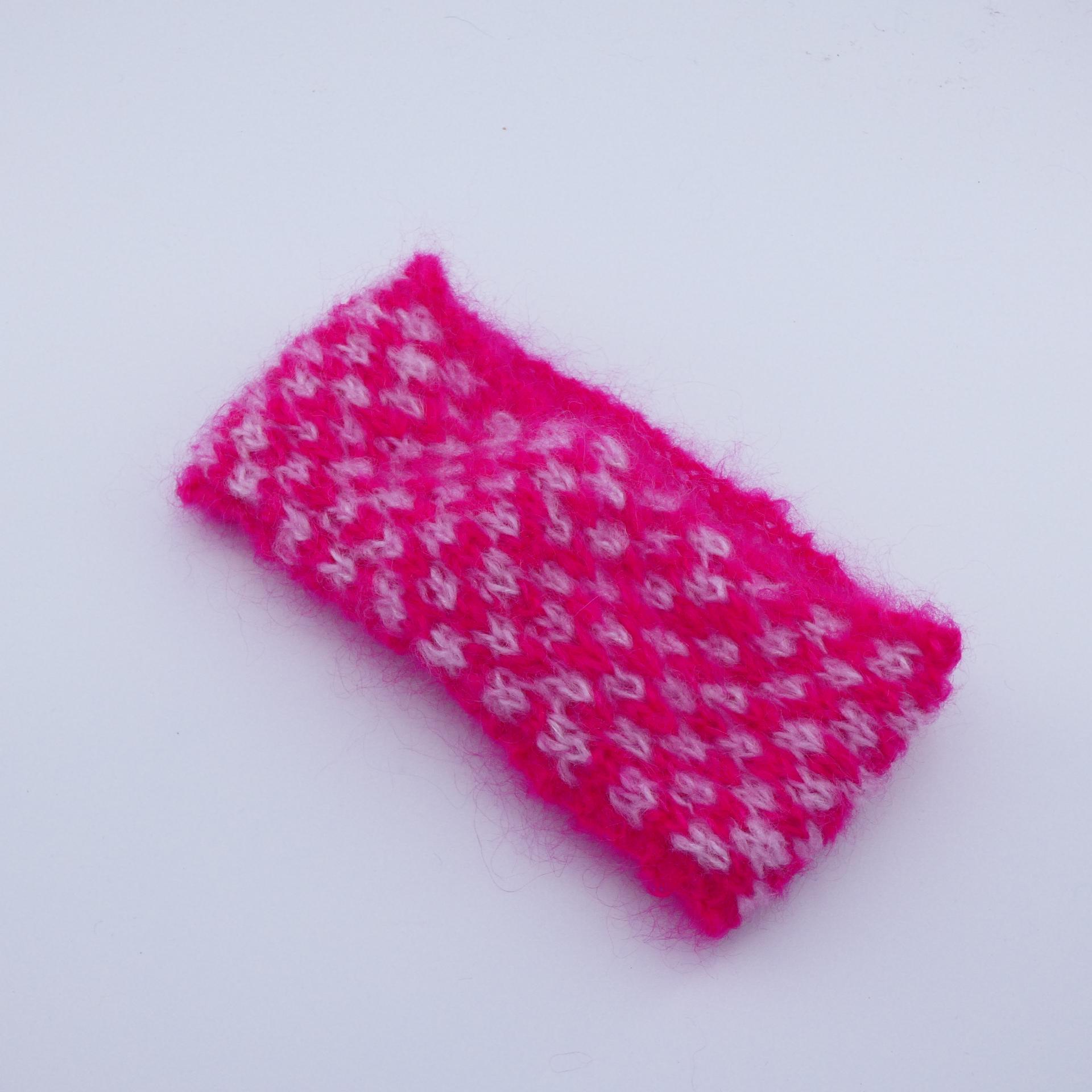 Bandeau laine mohair fuchsia/rose anglais