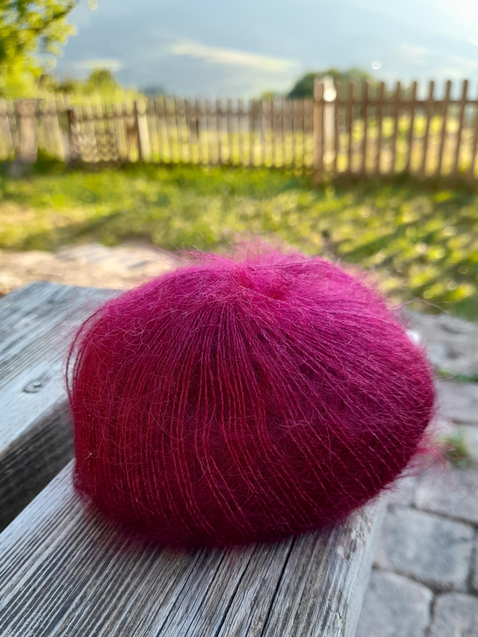 Pelote laine Mohair Elégance bordeaux