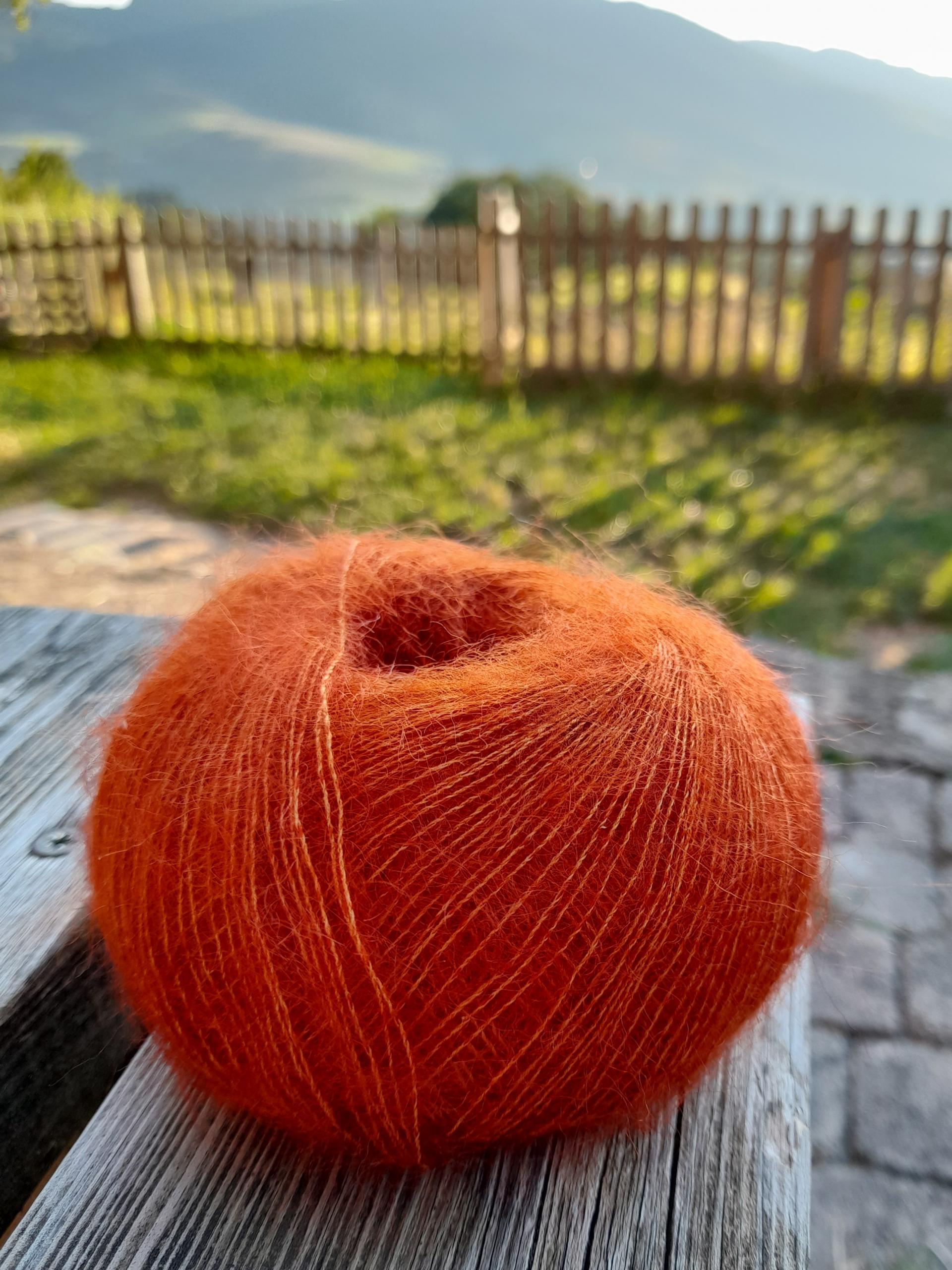 Pelote laine Mohair Elégance brique