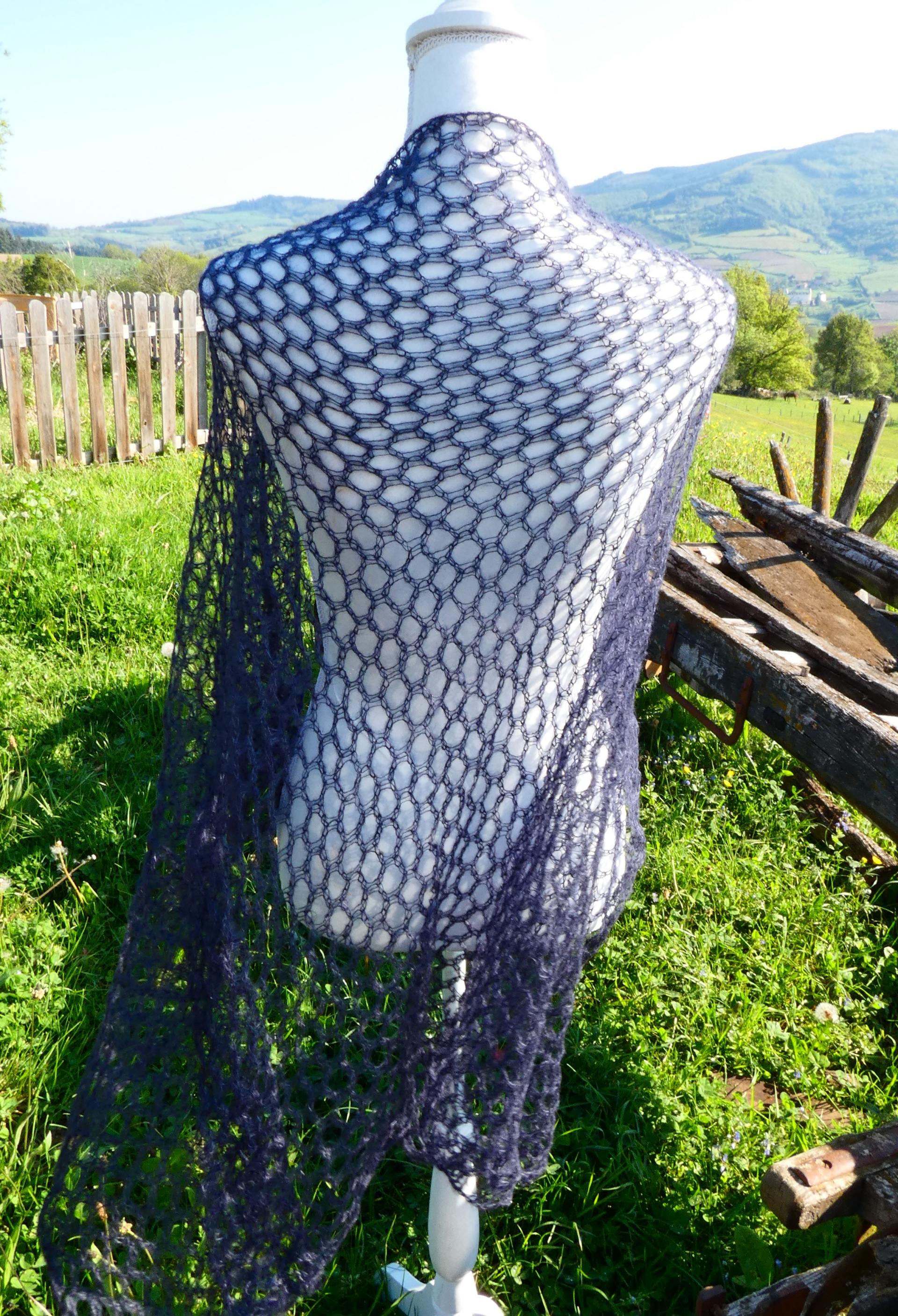 Carré tricot Mohair orage 3