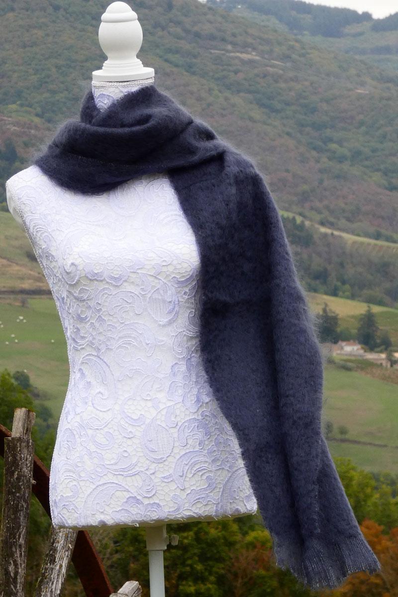 Grande écharpe Mohair orage