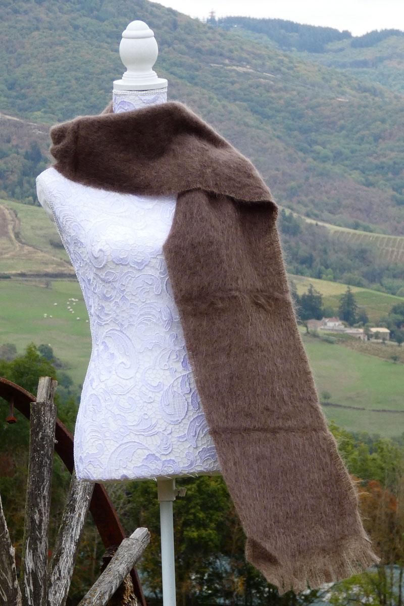 Grande écharpe Mohair châtaigne 