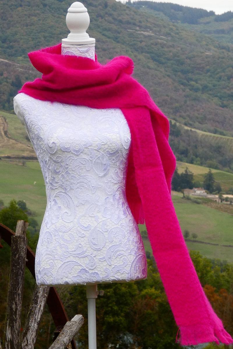Grande écharpe Mohairfuchsia