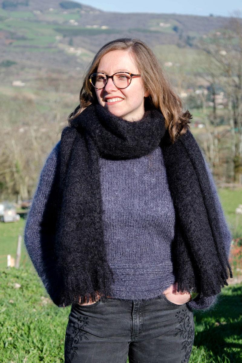 Grande écharpe Mohair noir 1