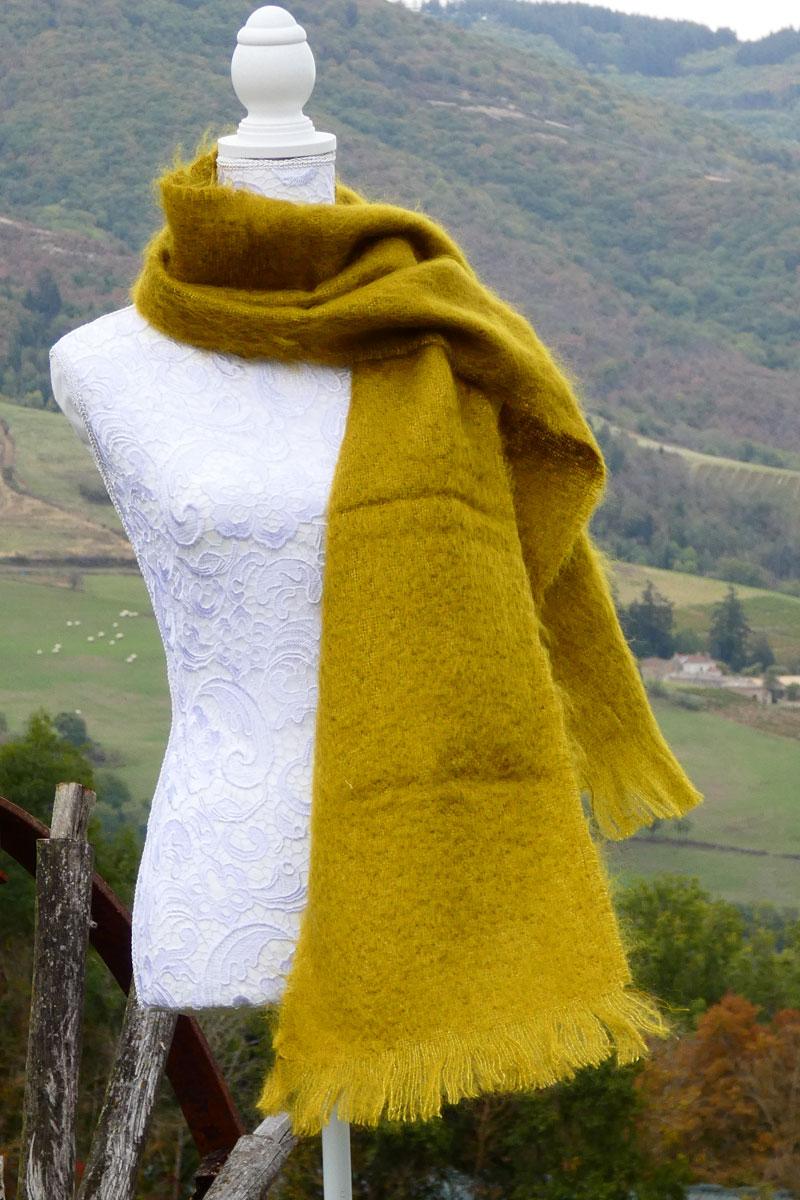 Grande écharpe Mohair vert A