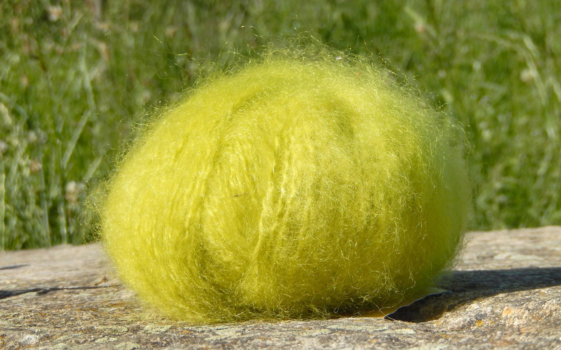 Pelote laine Mohair chartreuse
