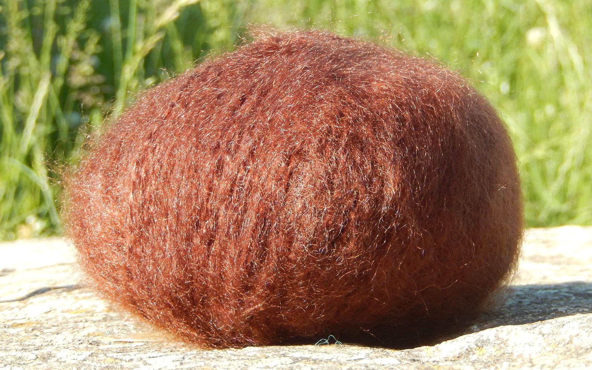 Pelote laine Mohair châtaigne