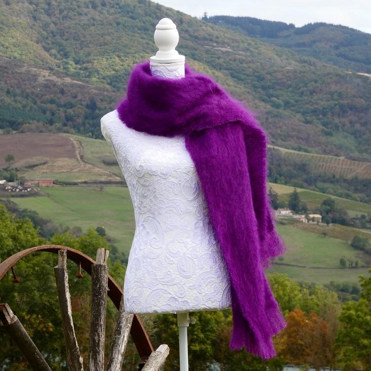 Grande écharpe Mohair pensée