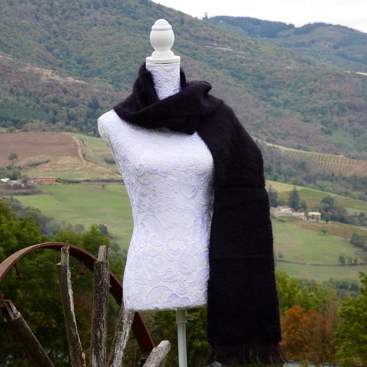 Grande écharpe Mohair noir