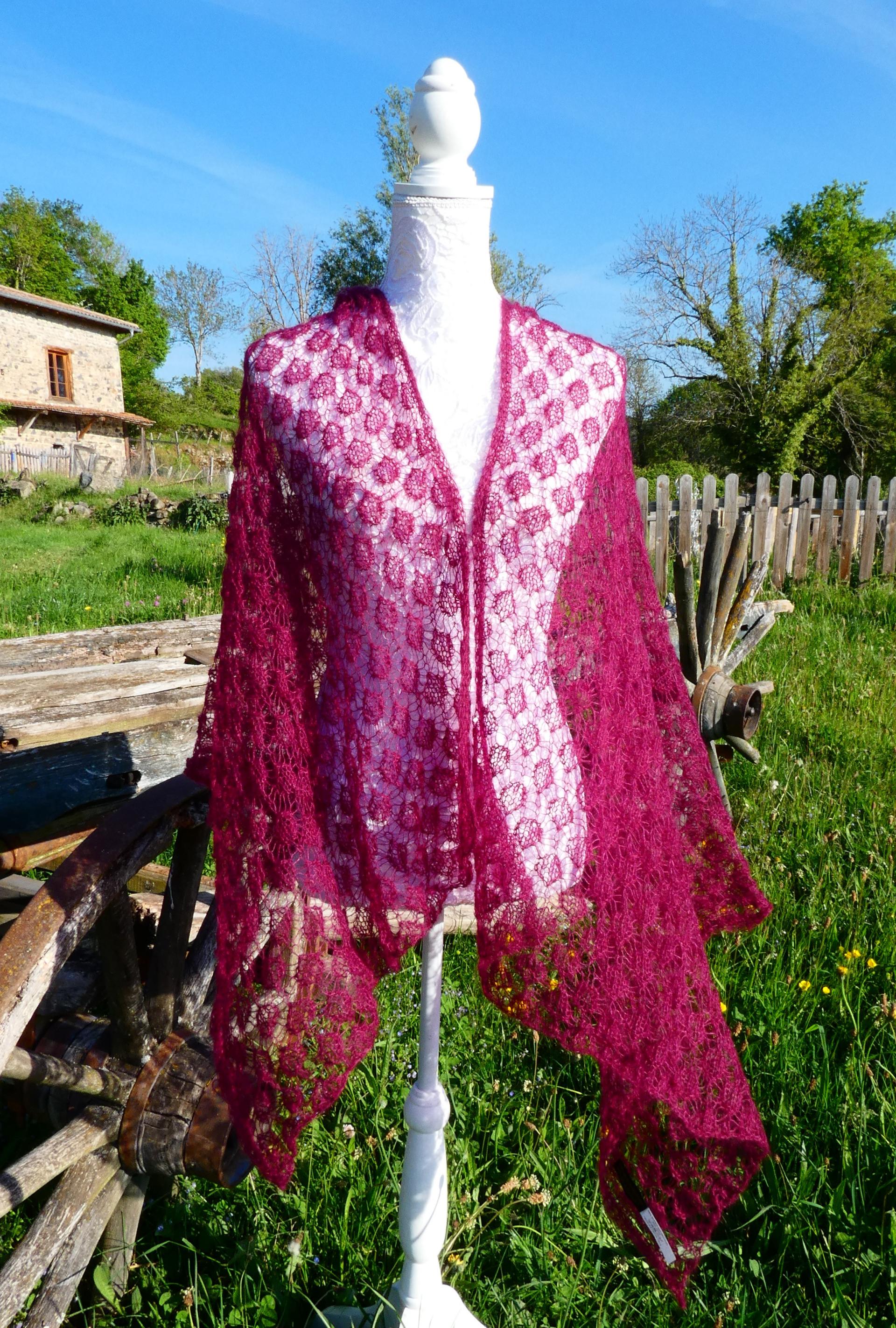 Etole tricot Mohair bordeaux