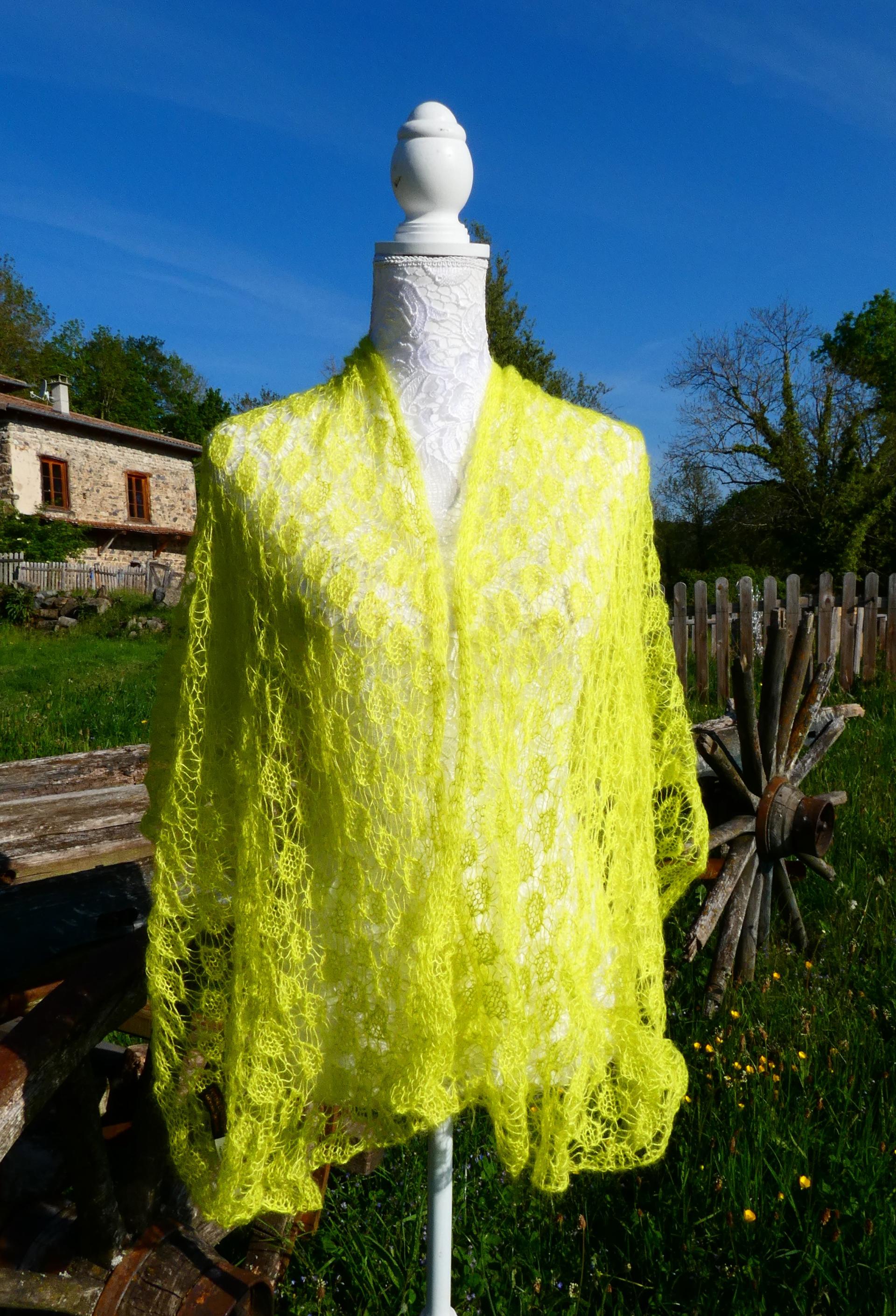 Etole tricot Mohair chartreuse