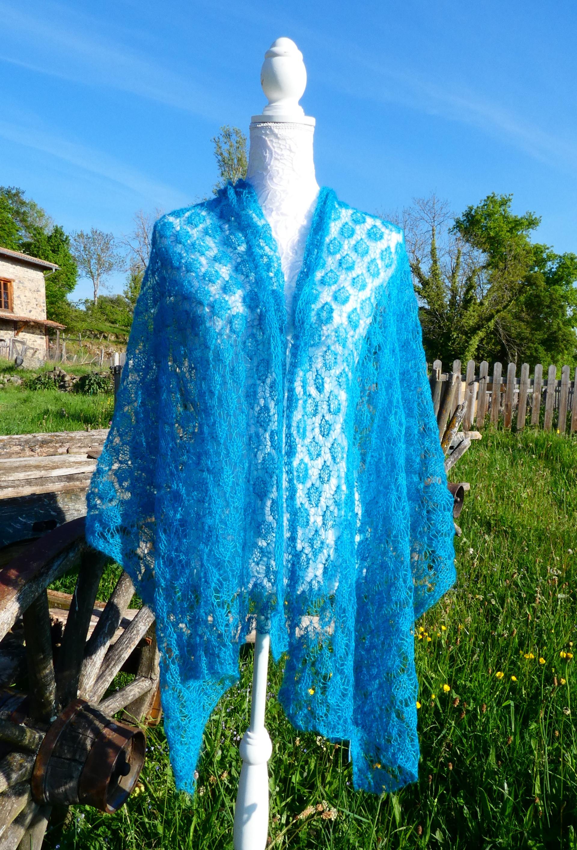 Etole tricot Mohair lagon