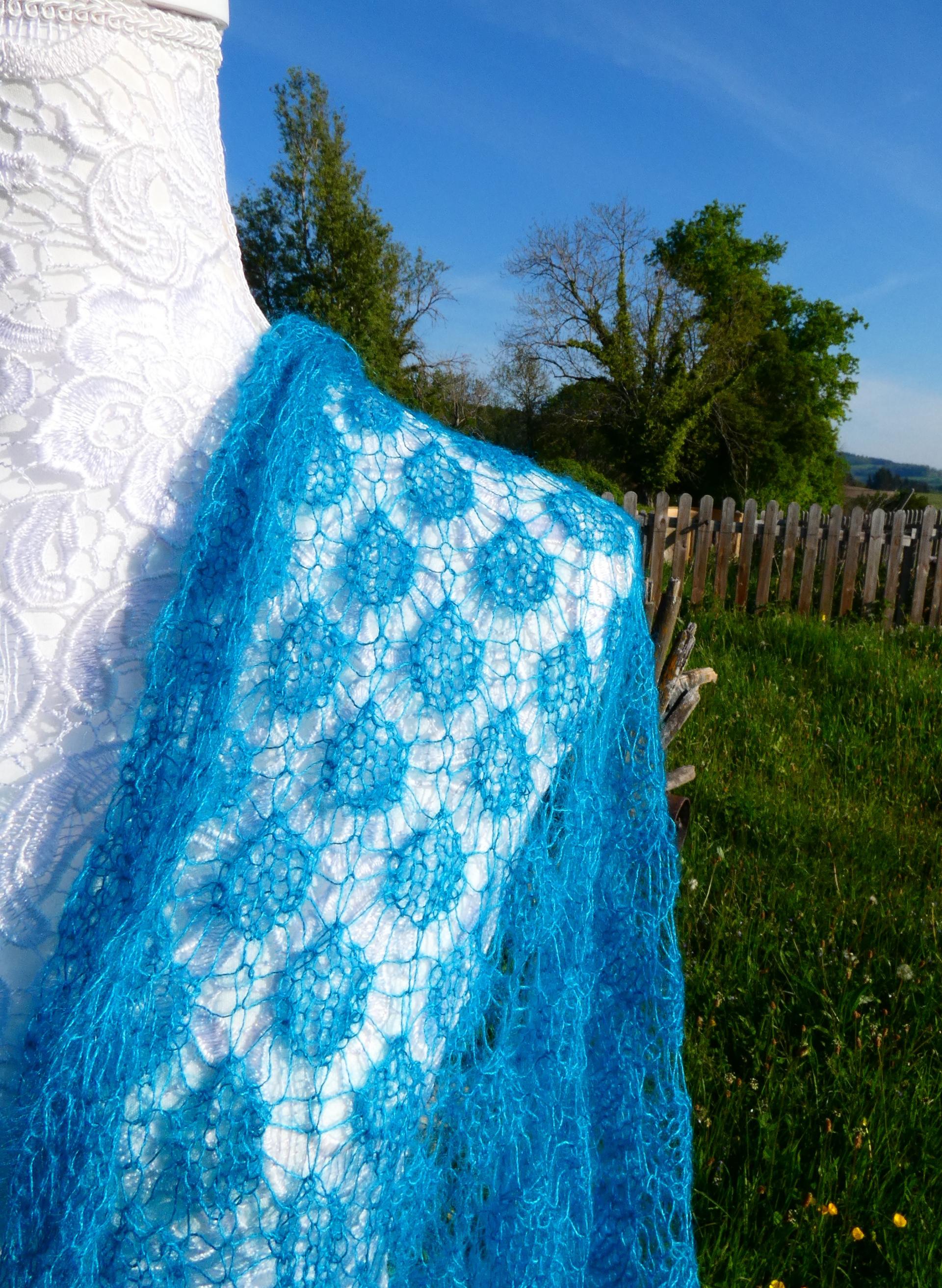 Etole tricot Mohair lagon