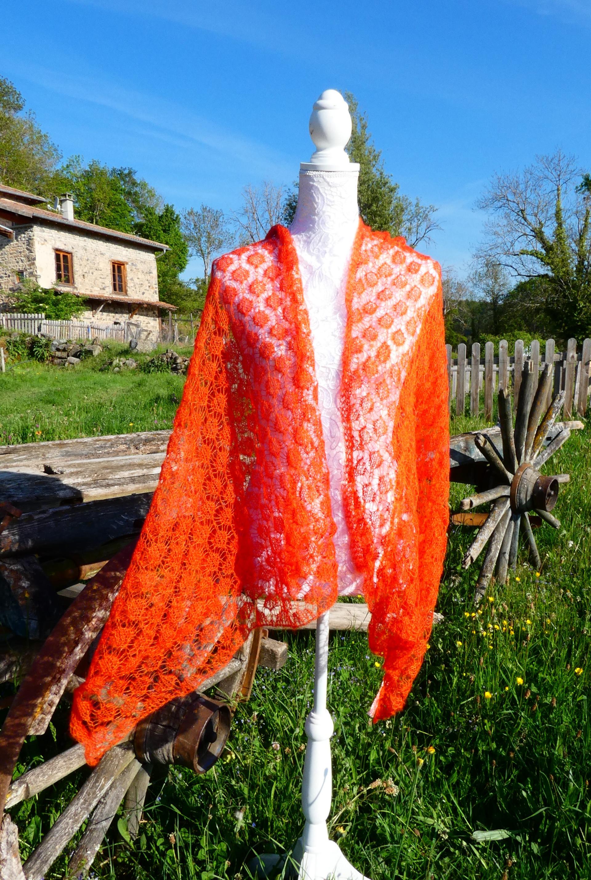 Etole tricot Mohair potiron