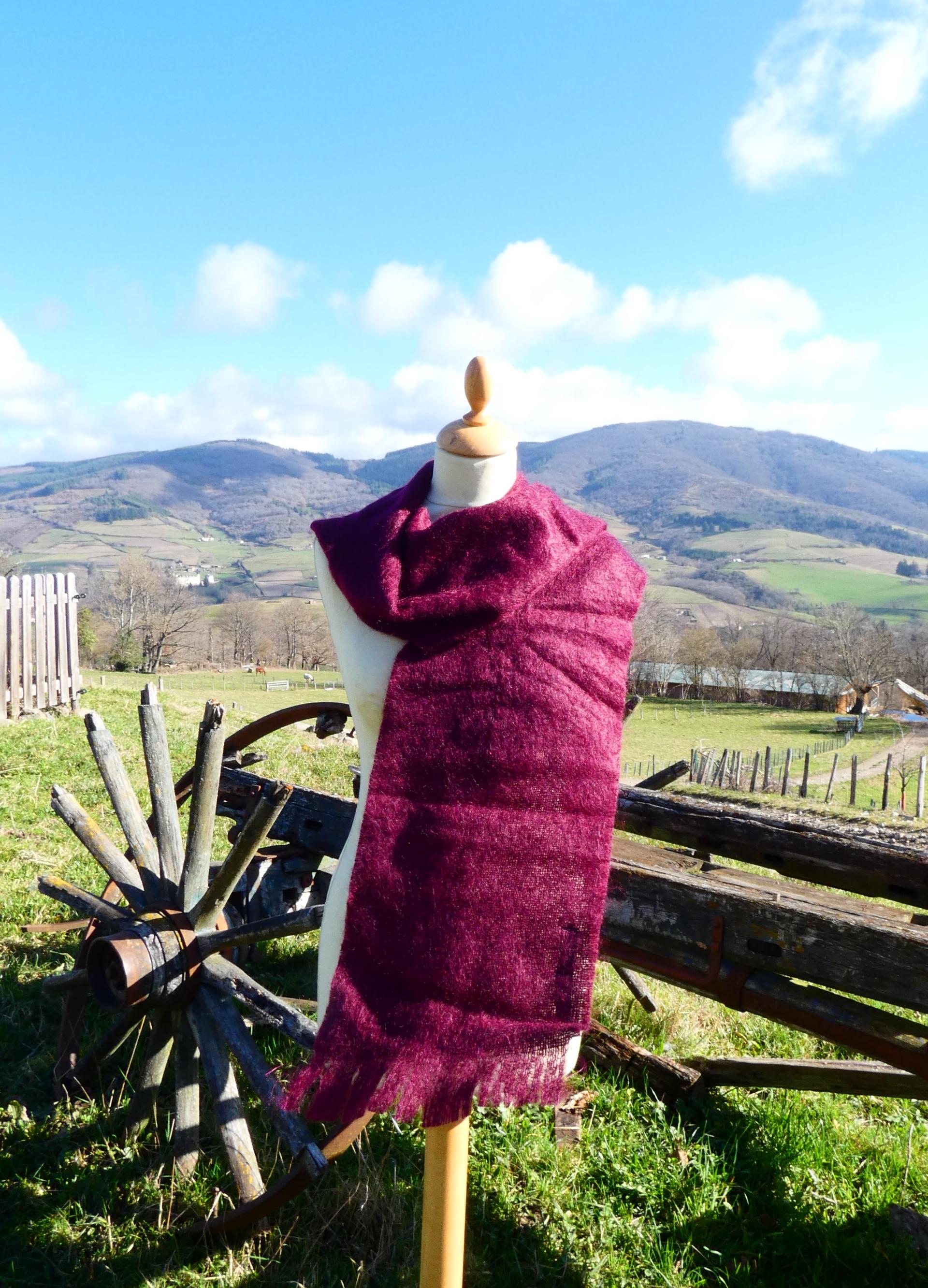 Grande écharpe Mohair bordeaux