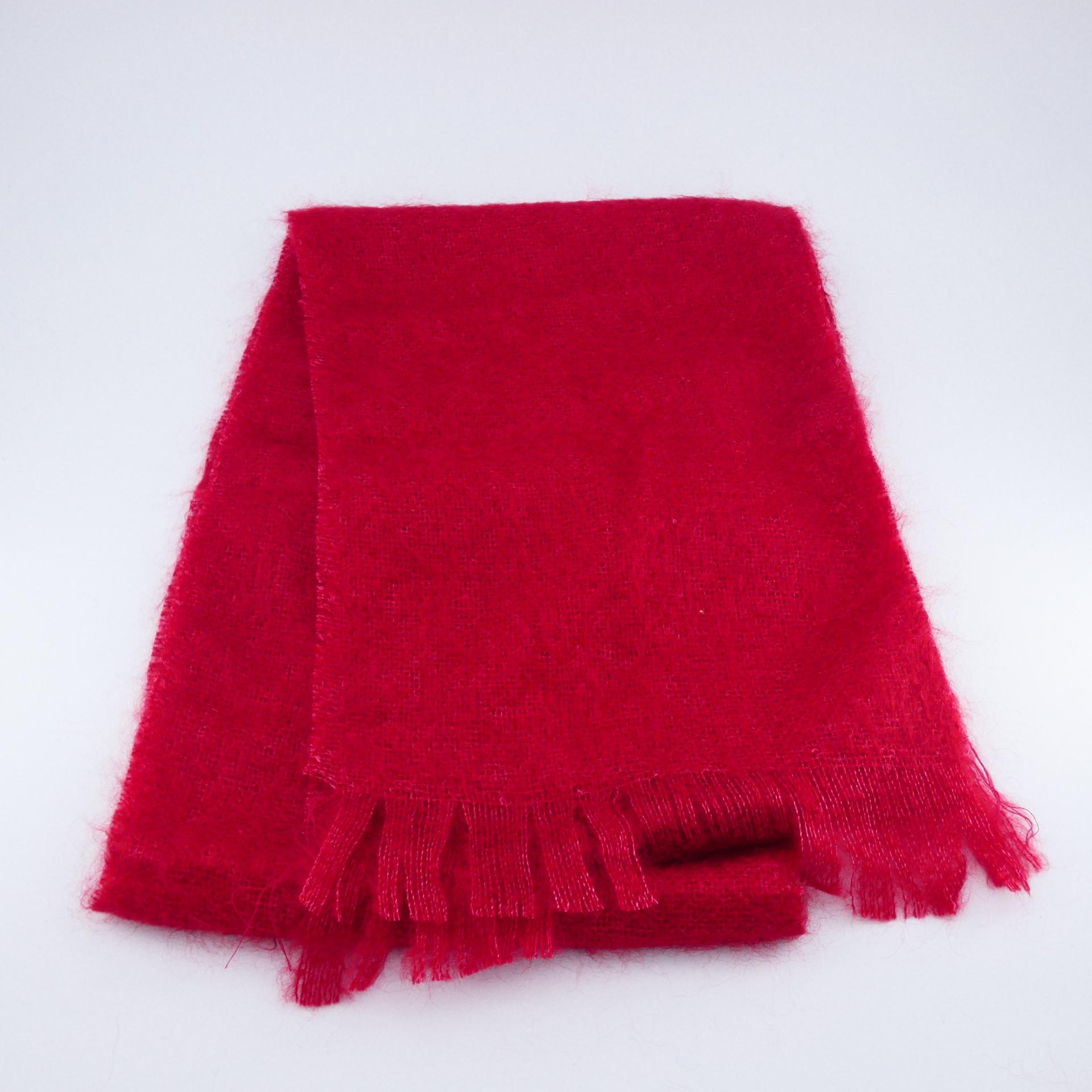 Grande écharpe mohair rubis 1