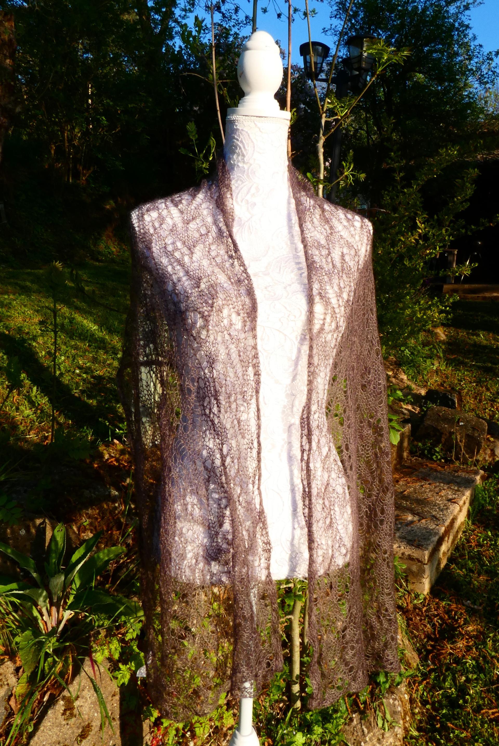 Echarpe tricot Mohair chevêche