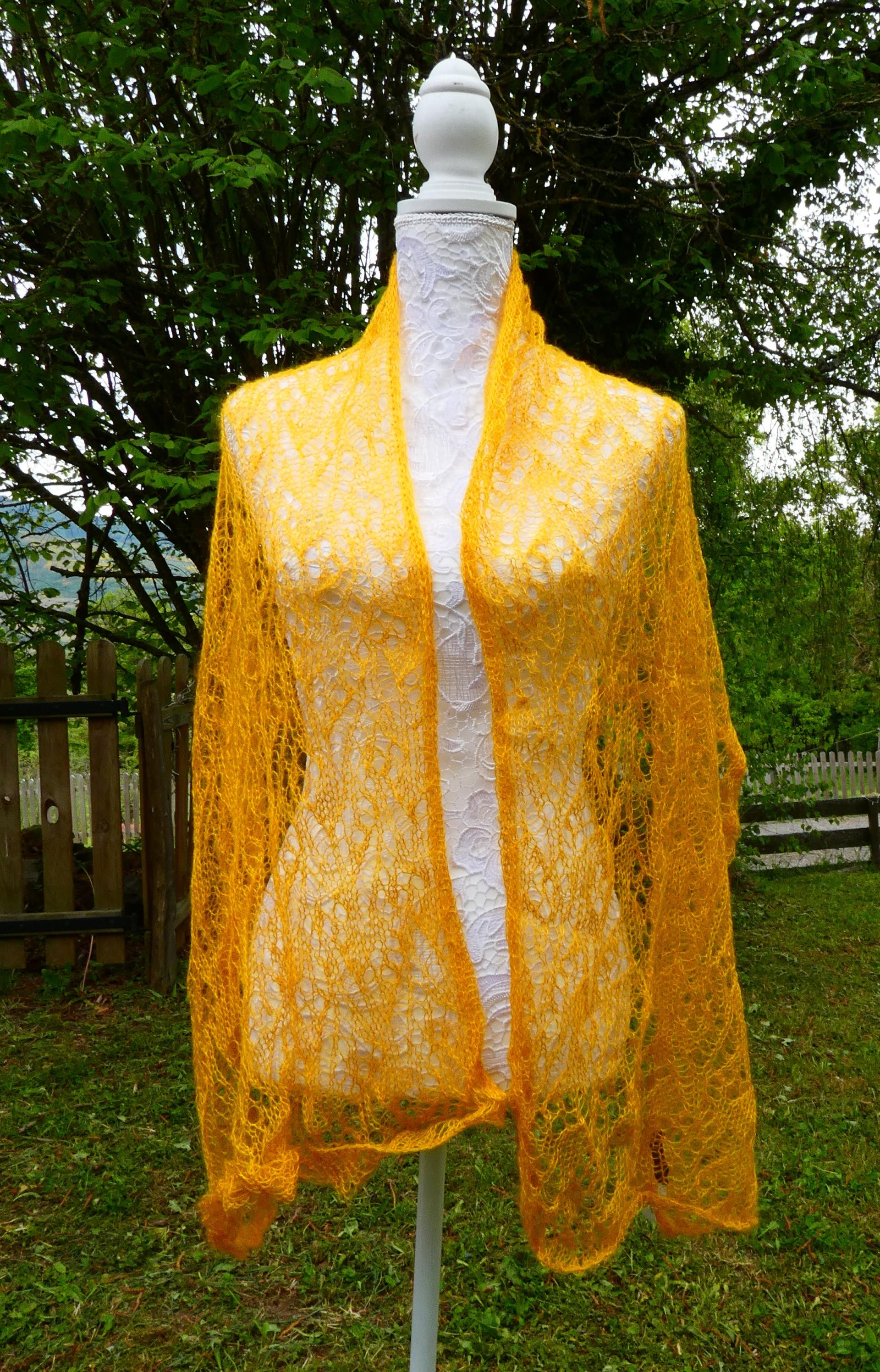 Echarpe tricot Mohair mangue