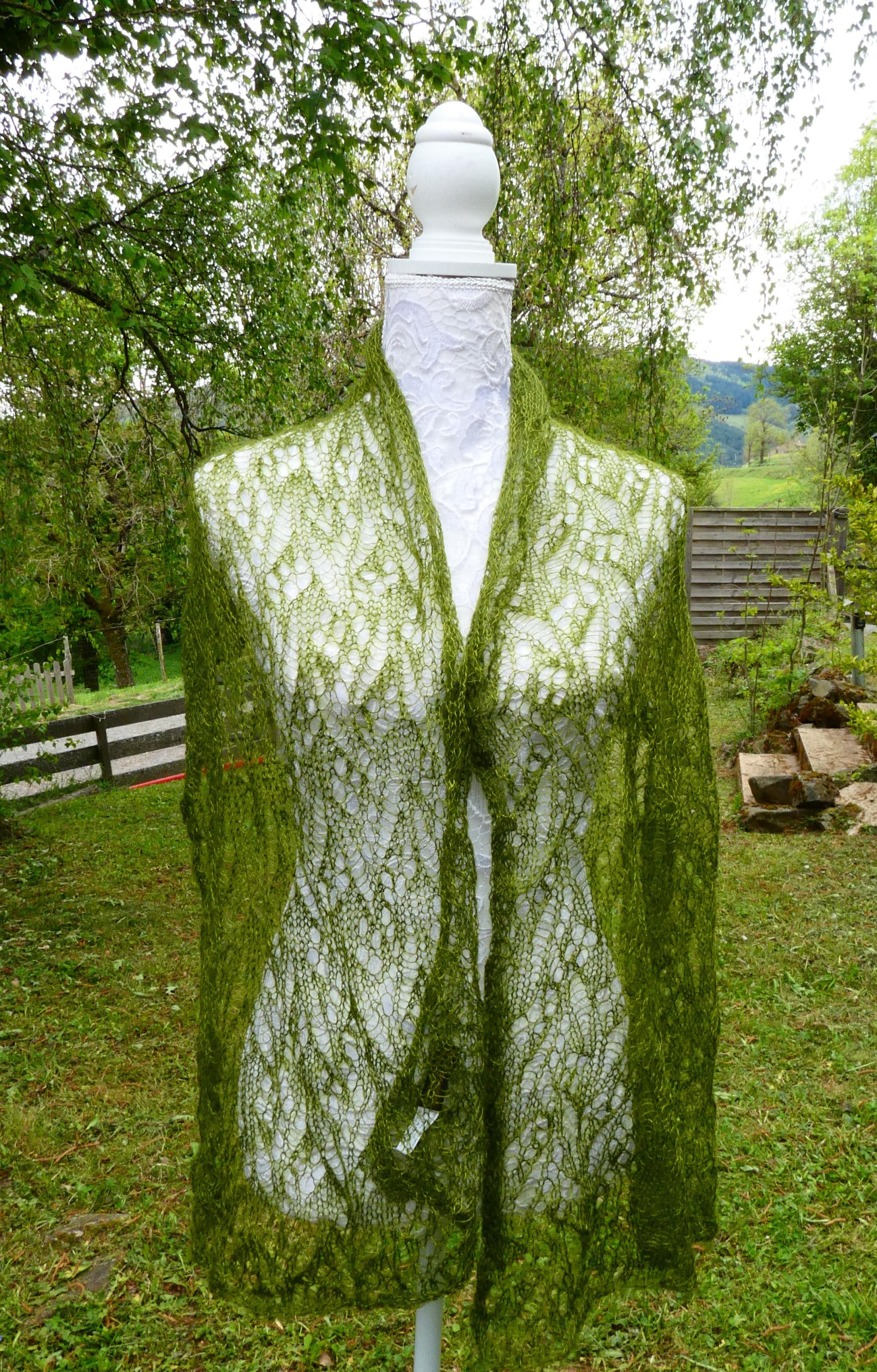 Echarpe tricot Mohair mousse 1