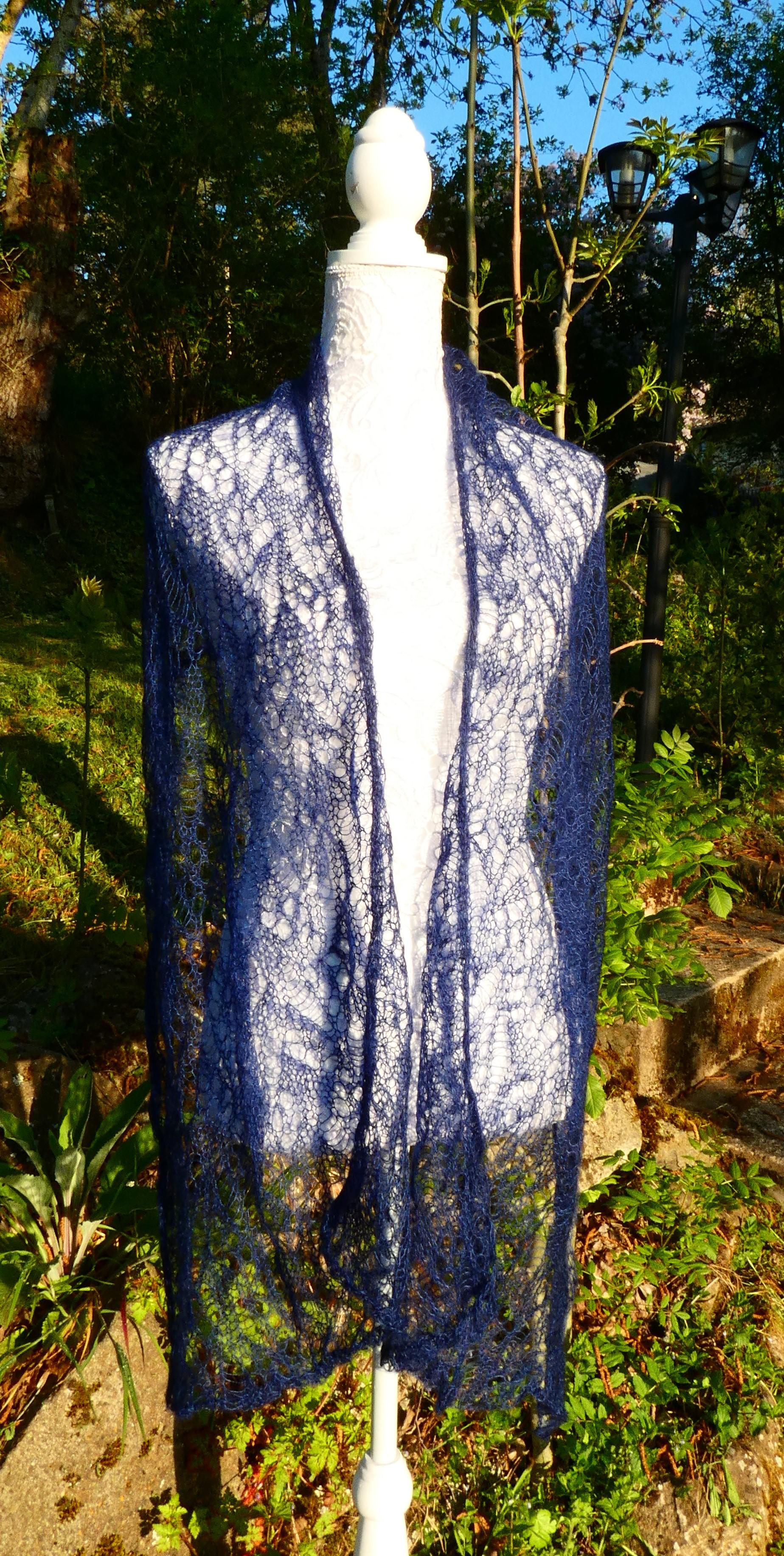 Echarpe tricot Mohair nocturne 1