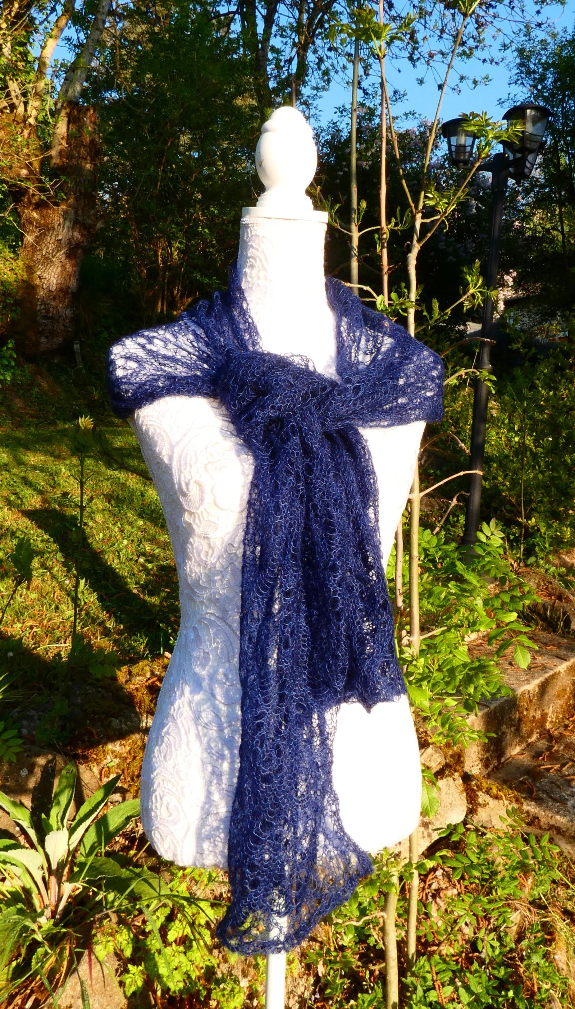 Echarpe tricot Mohair nocturne 2