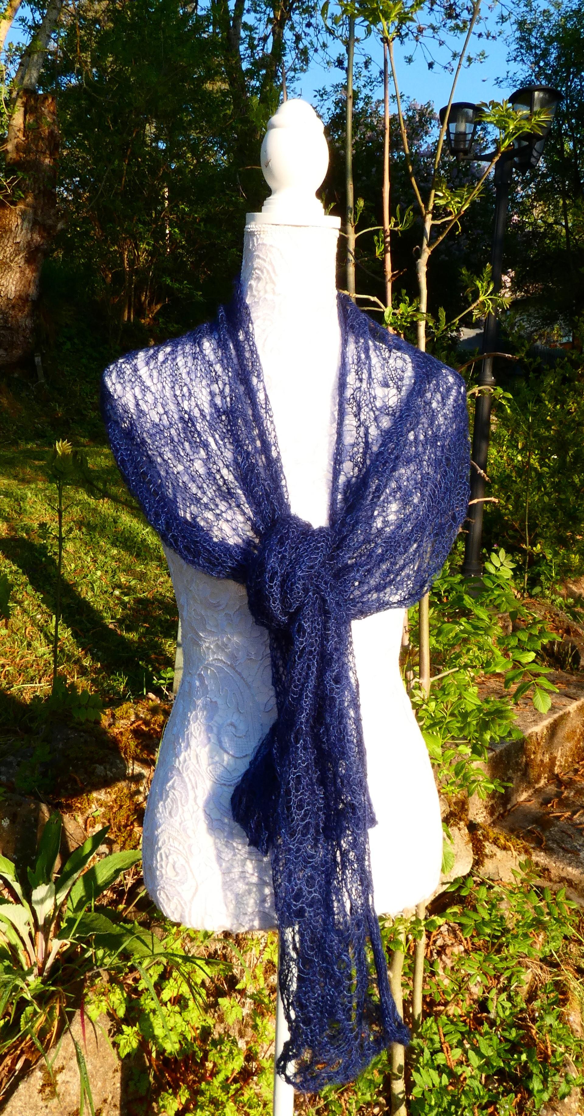 Echarpe tricot Mohair nocturne 3