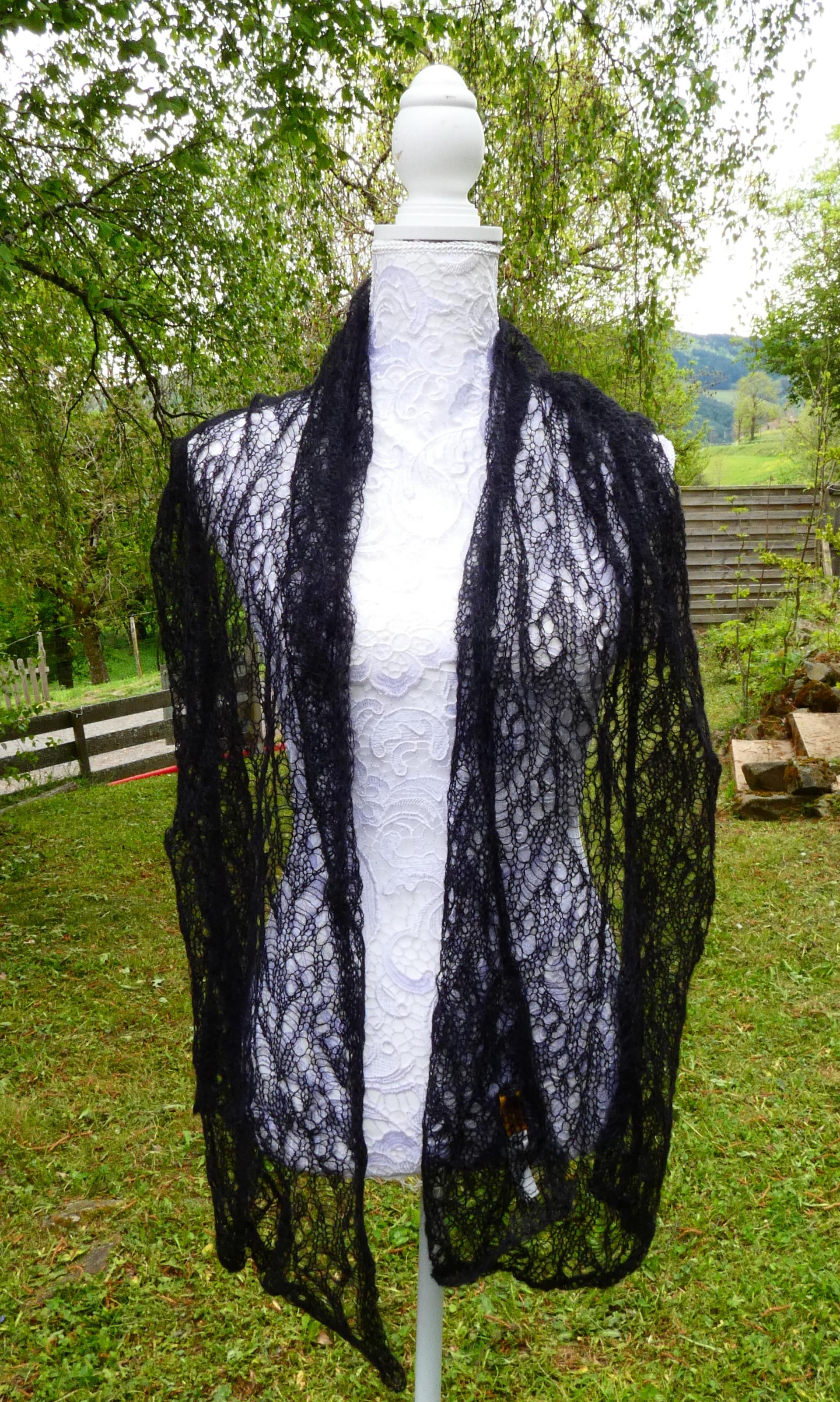 Echarpe tricot Mohair noir