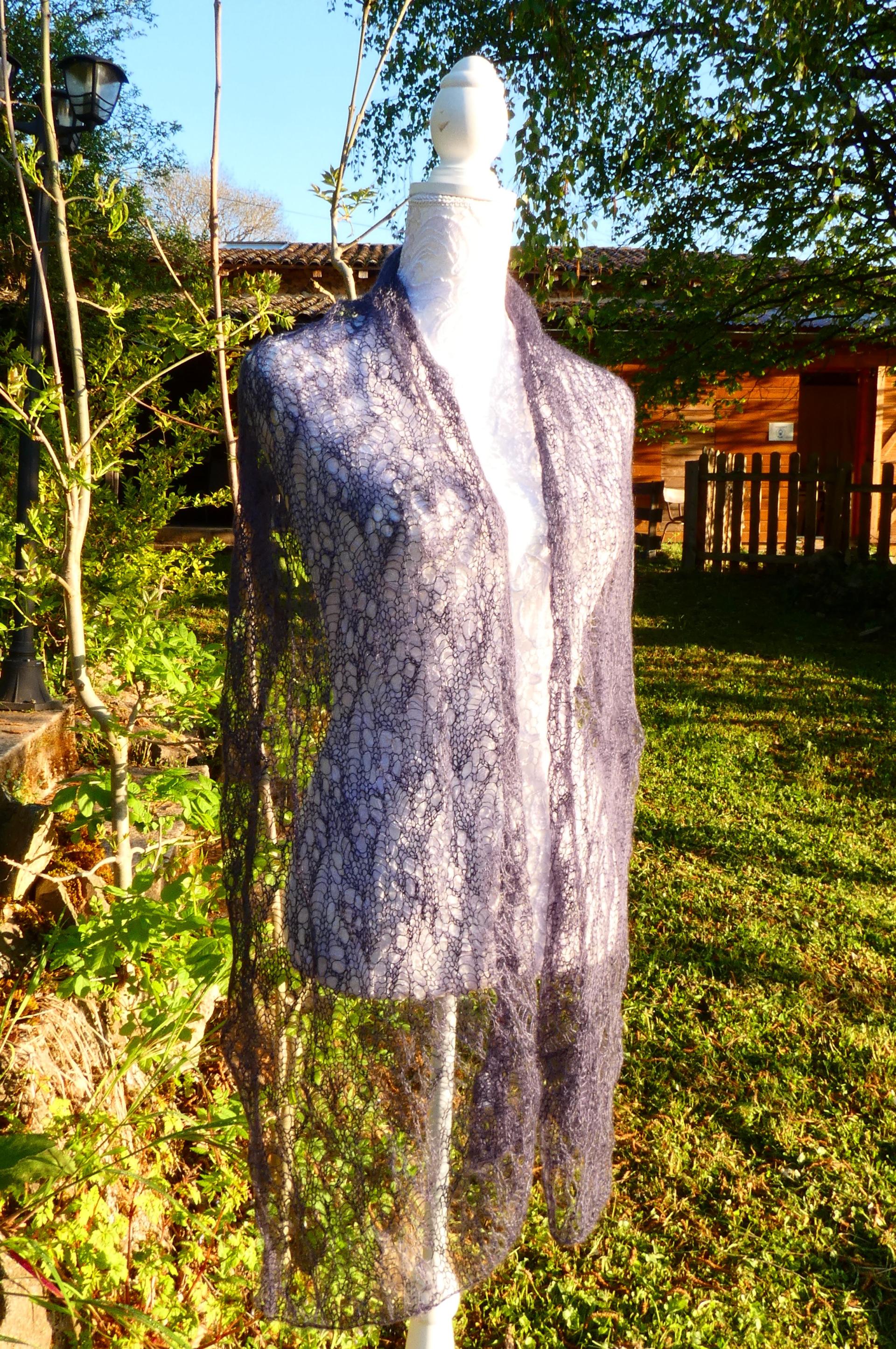 Echarpe tricot Mohair orage 1