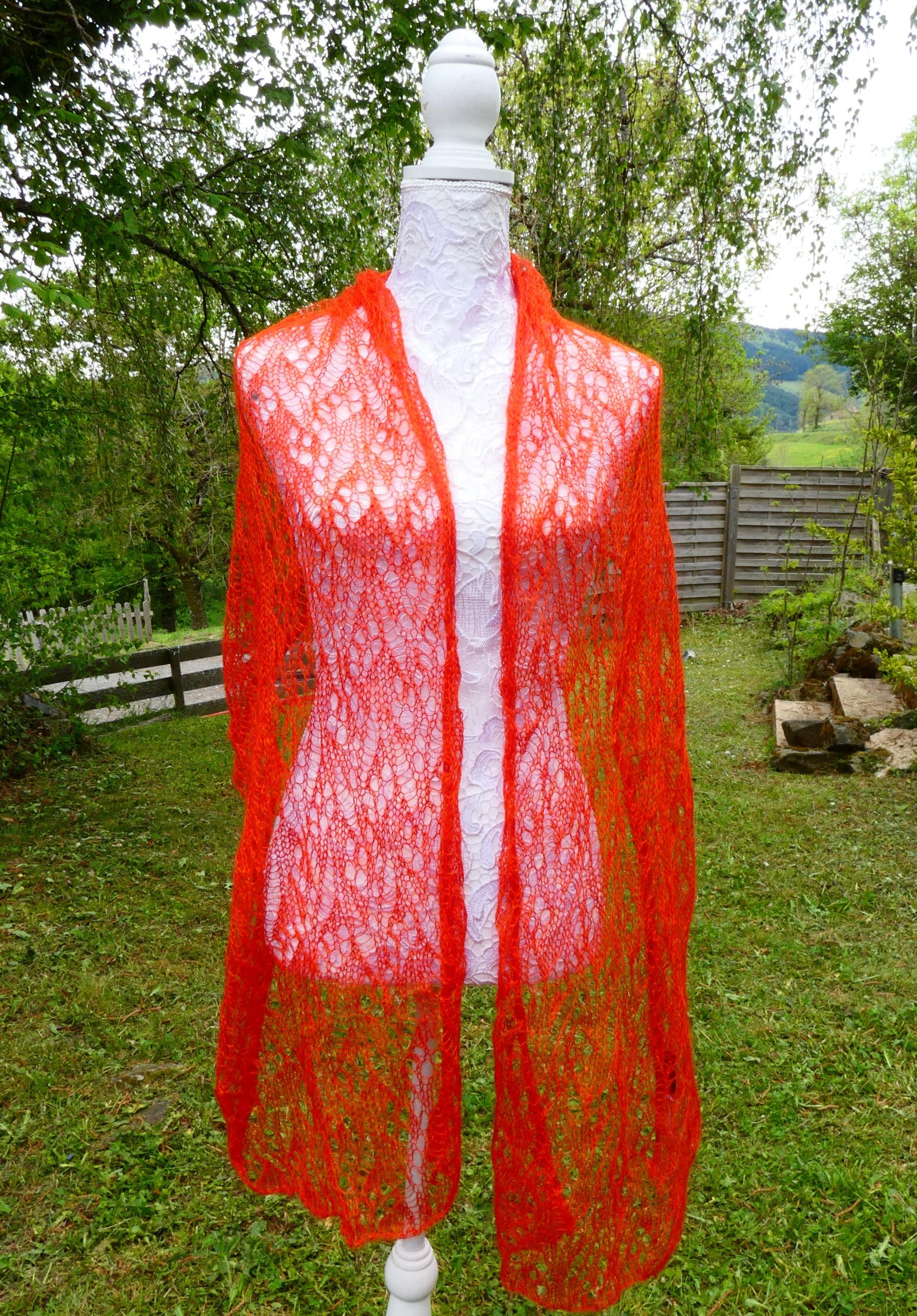 Echarpe tricot Mohair potiron