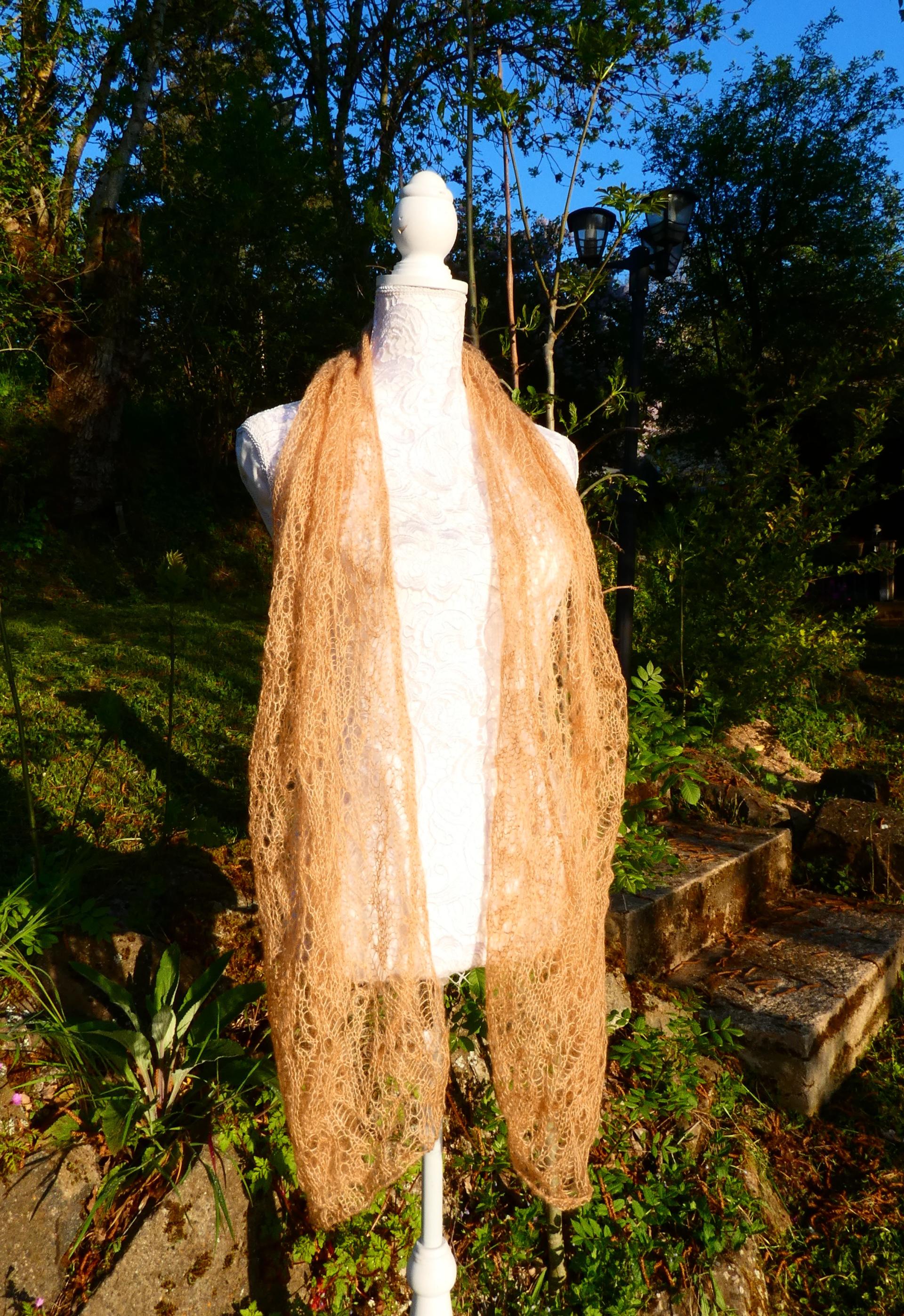 Echarpe tricot Mohair Camel