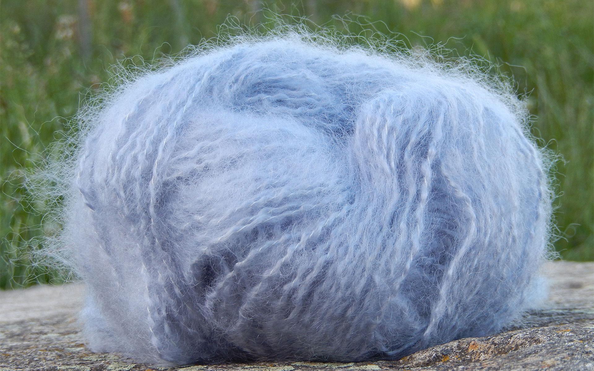 Pelote laine Mohair gris perle