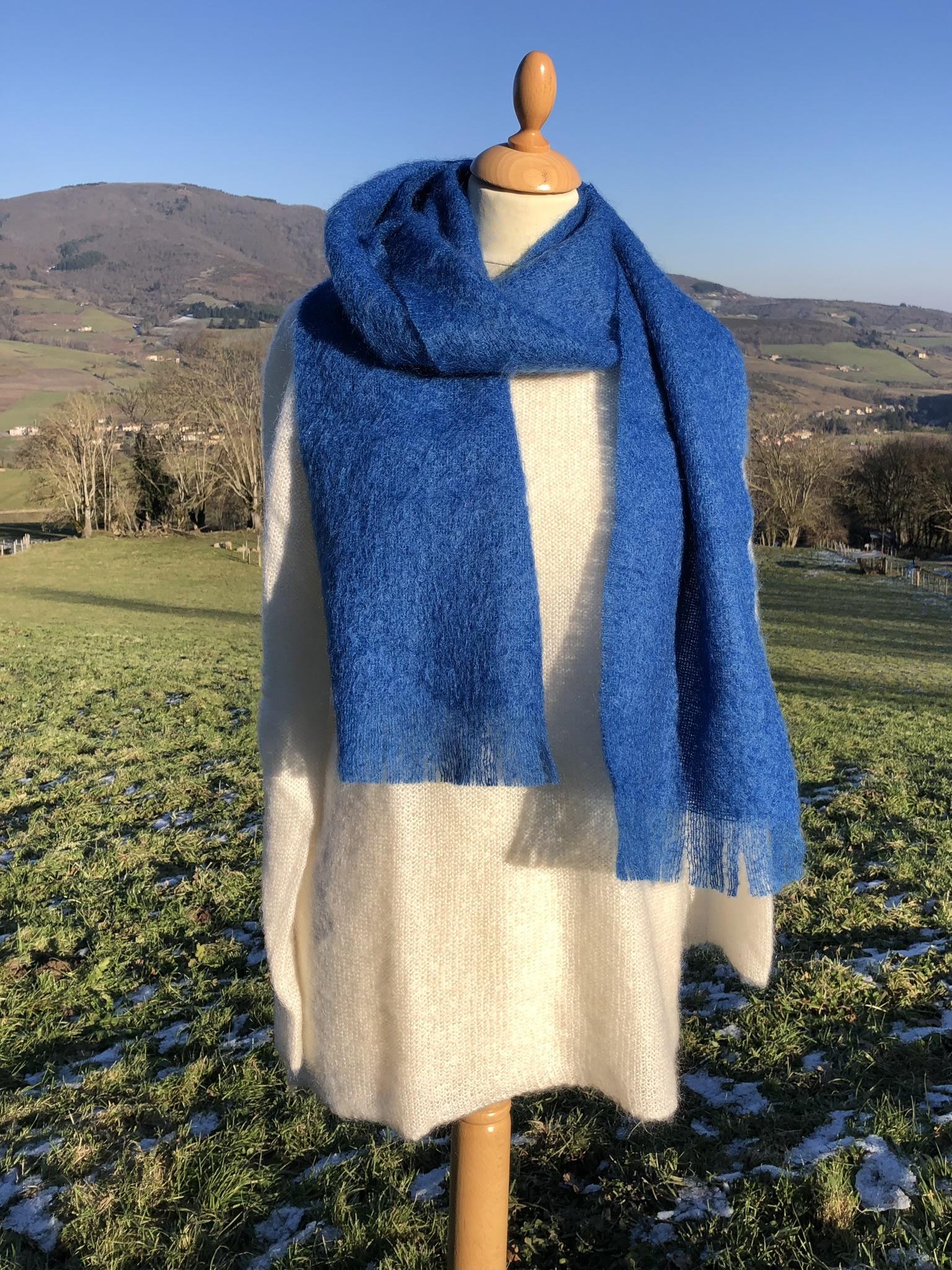 Grande Écharpe tissée en Mohair & Soie