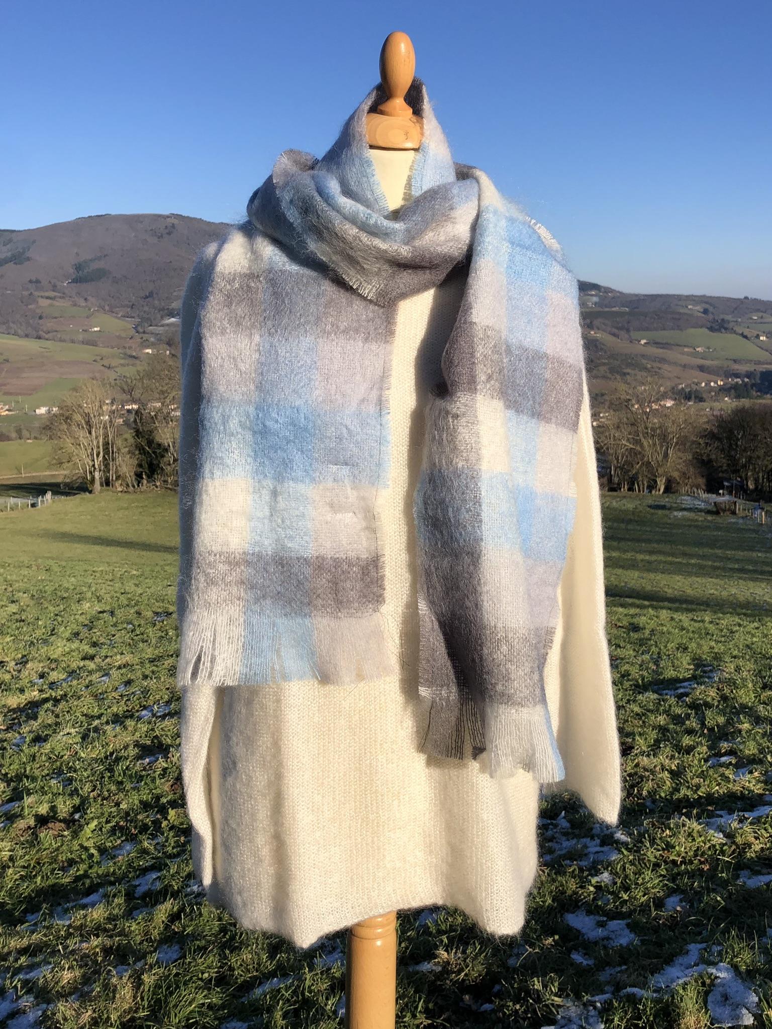 Grande Écharpe tissée en Mohair & Soie