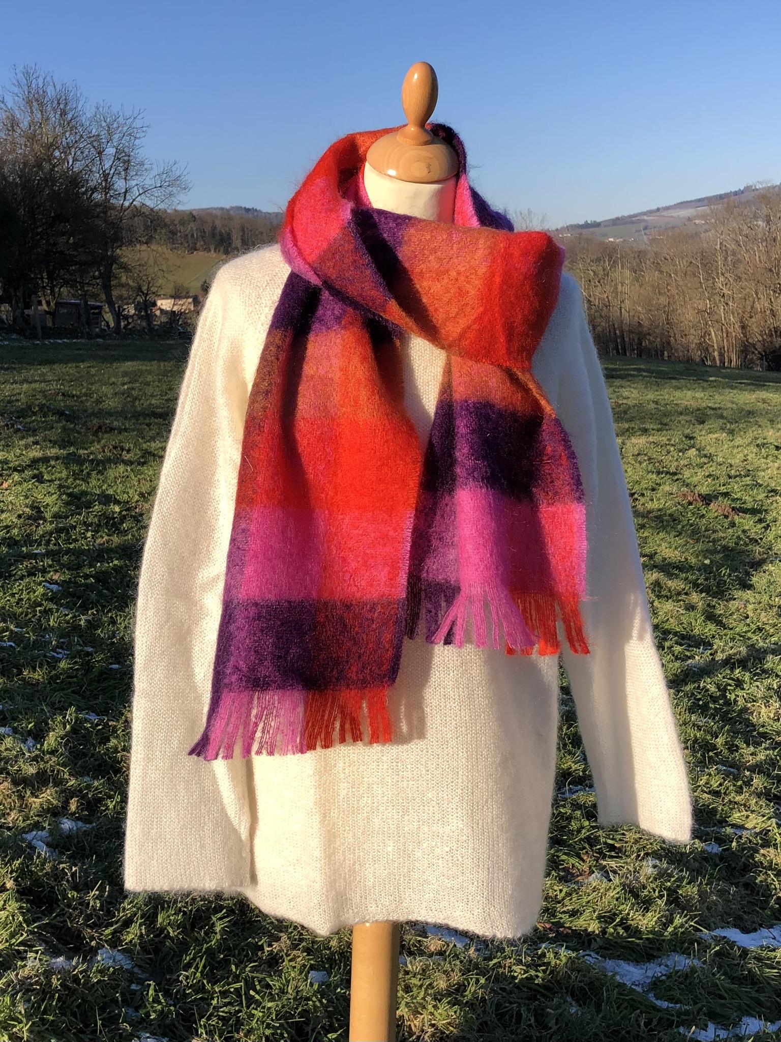 Grande Écharpe tissée en Mohair & Soie