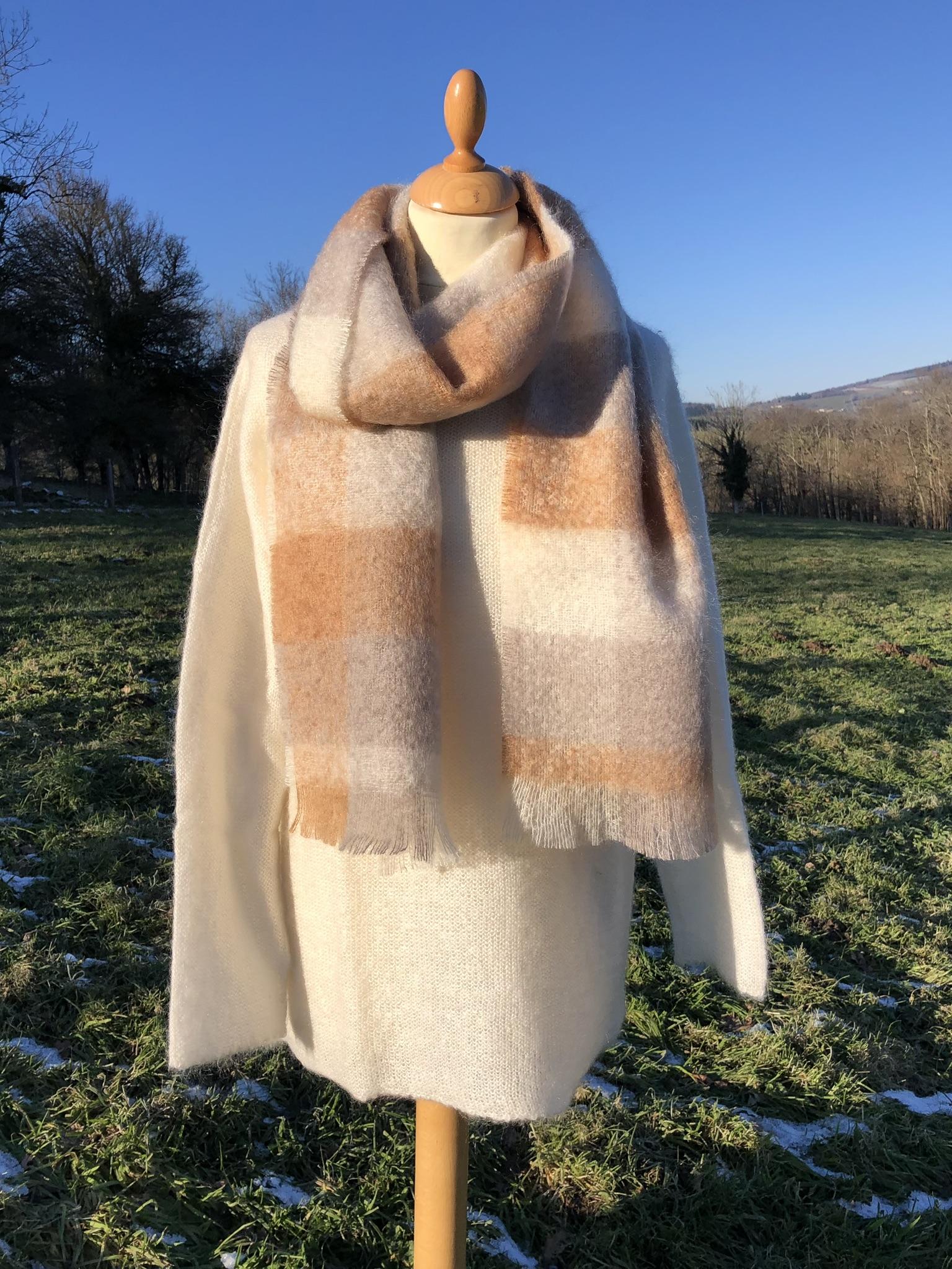 Grande Écharpe tissée en Mohair & Soie