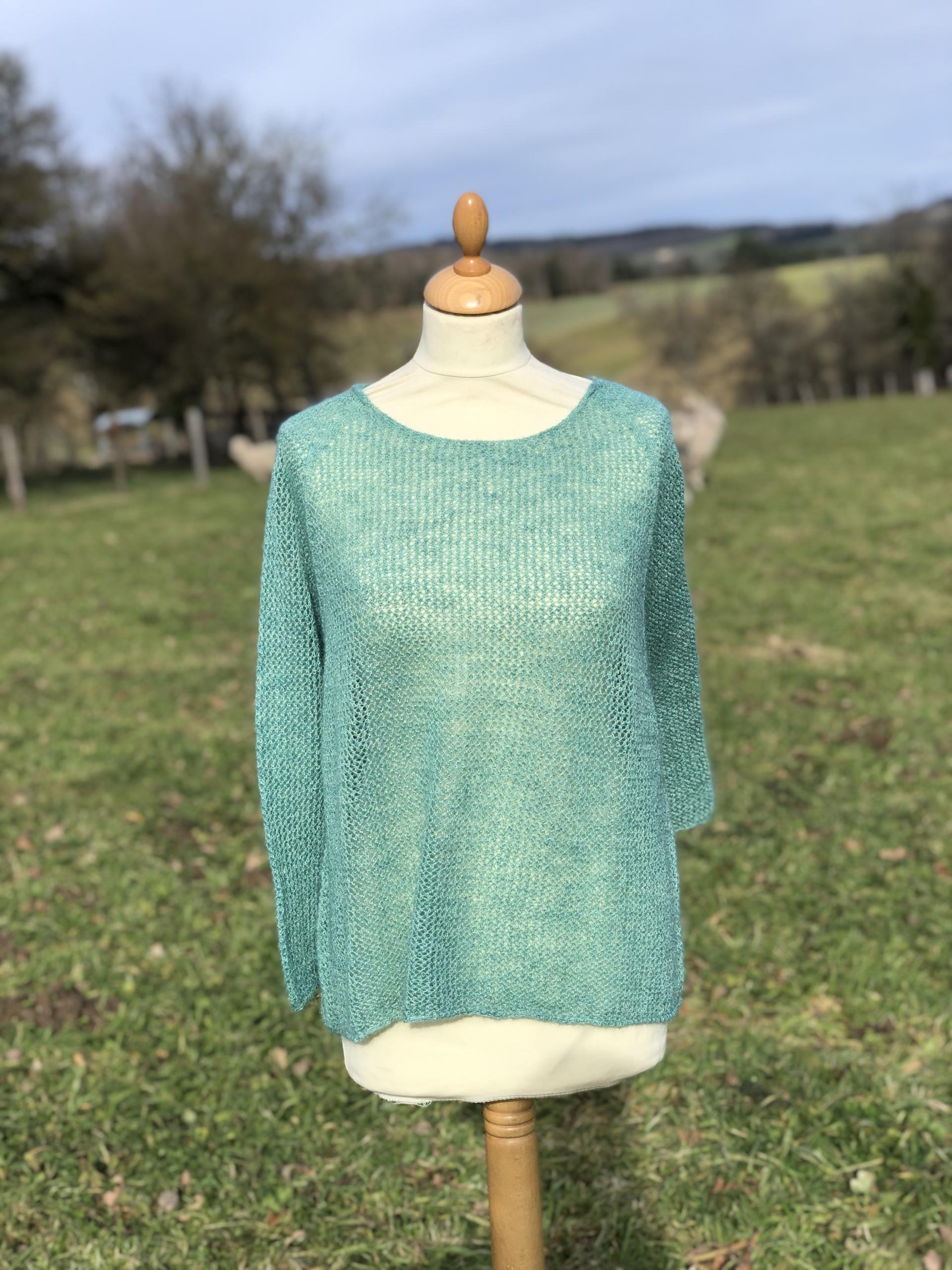 Pull dentelle mohair et soie