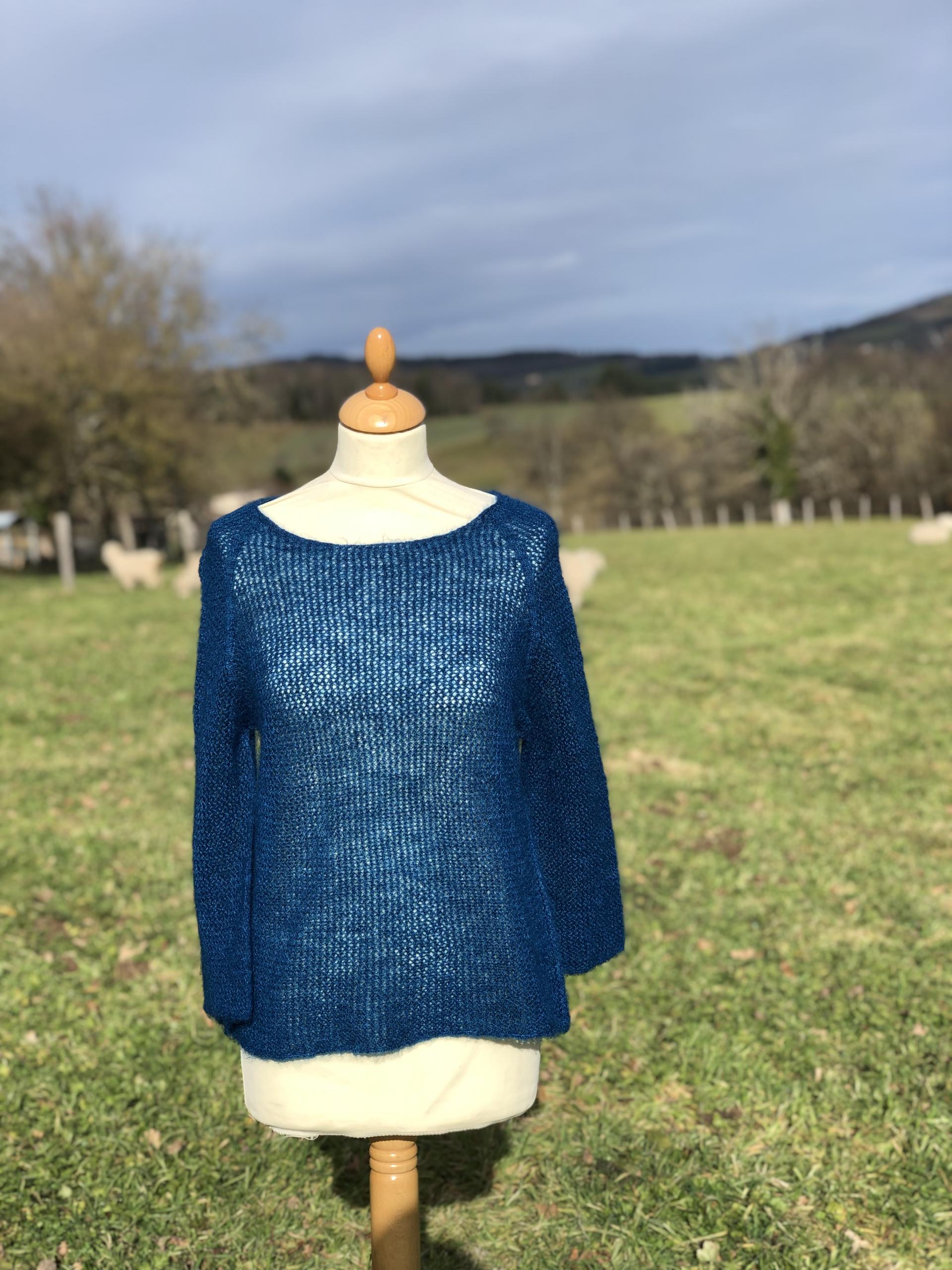 Pull dentelle mohair et soie
