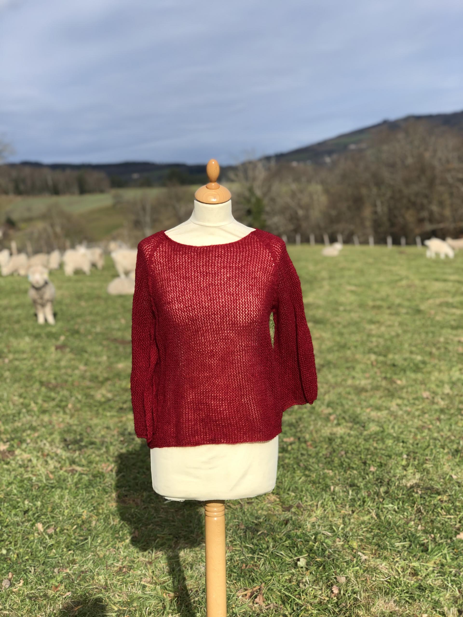 Pull dentelle mohair et soie