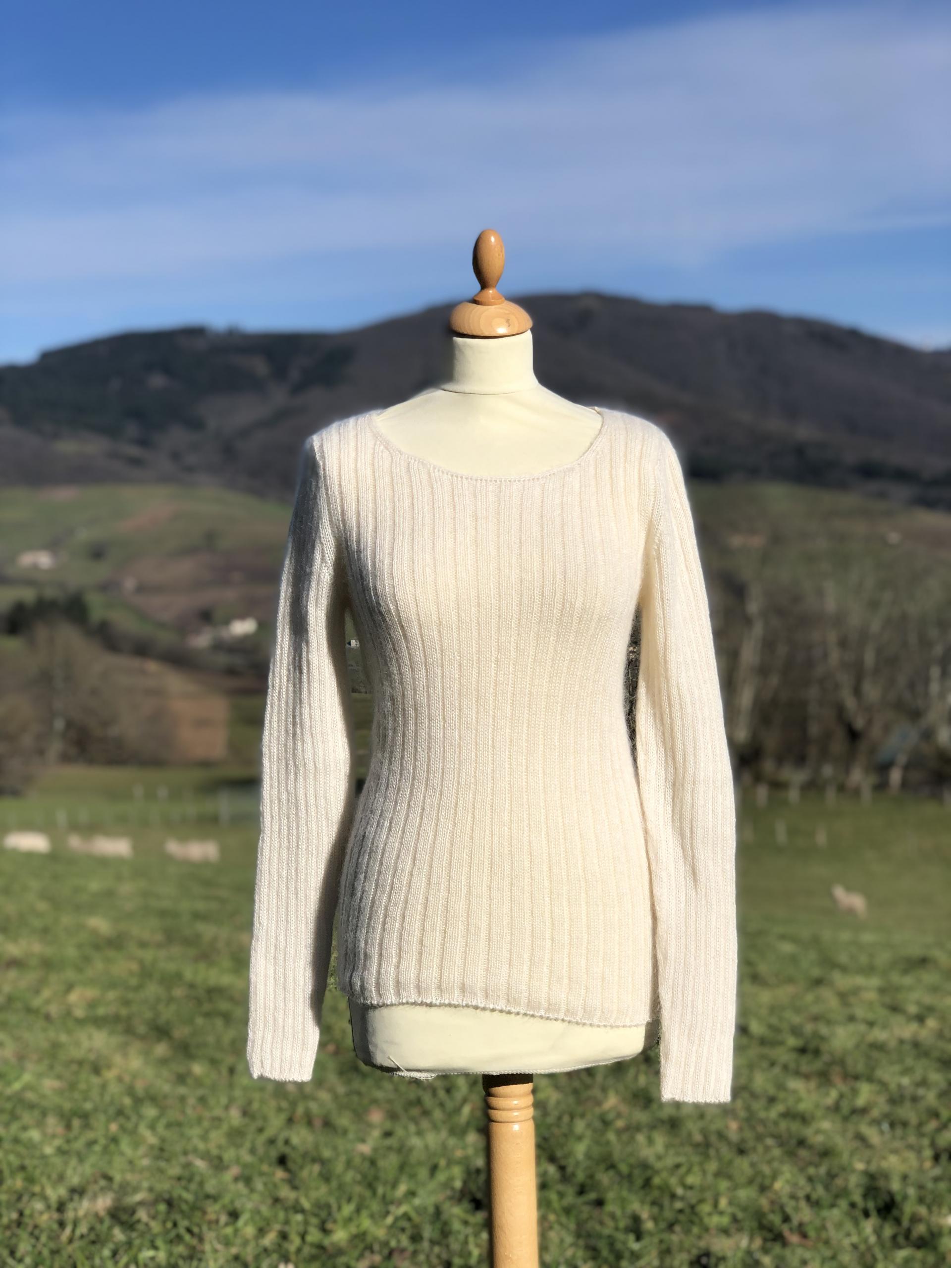 Pull Double Fil à Côte Mohair & Soie - Élégance