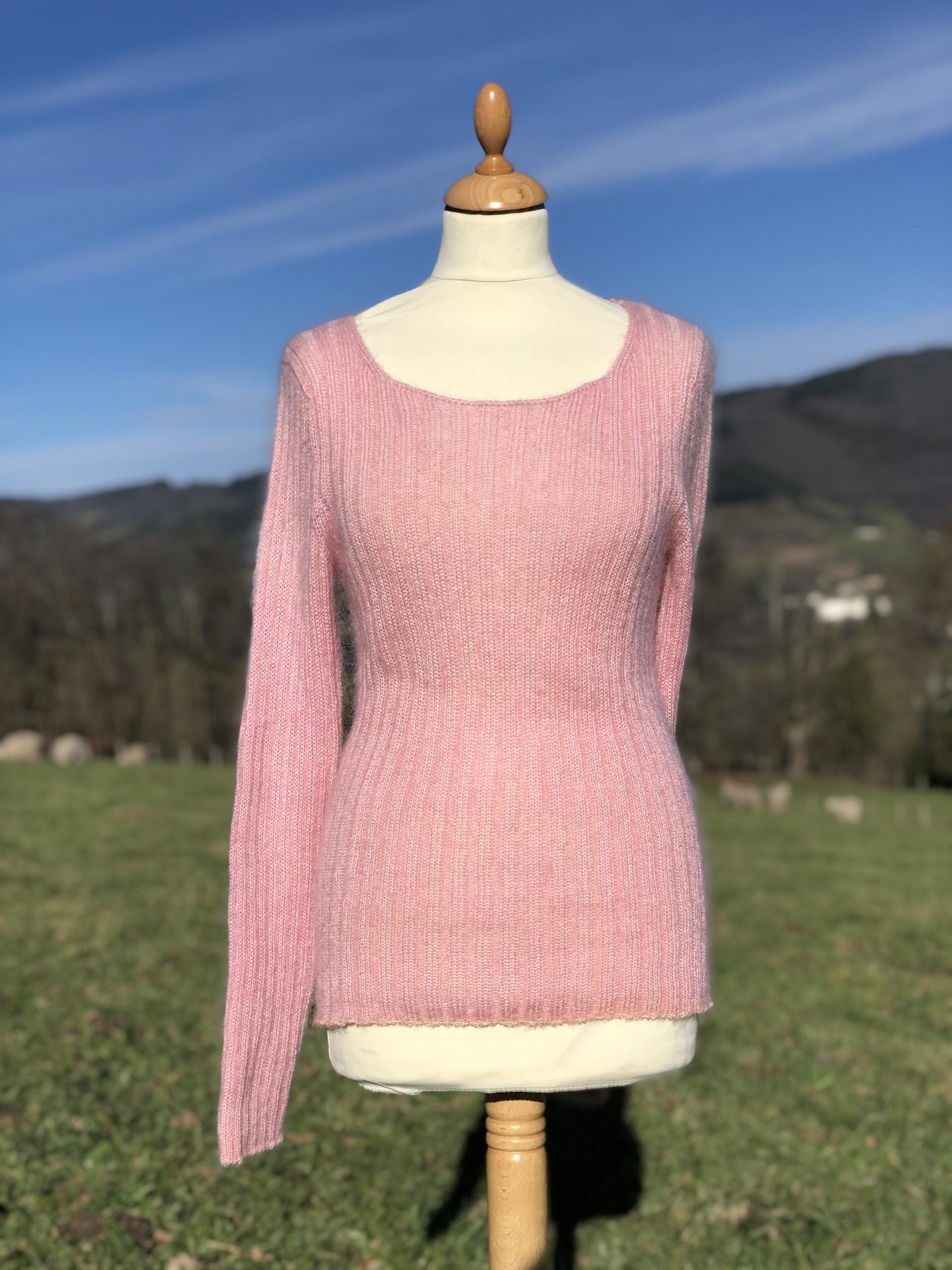 Pull Double Fil à Côte Mohair & Soie - Élégance