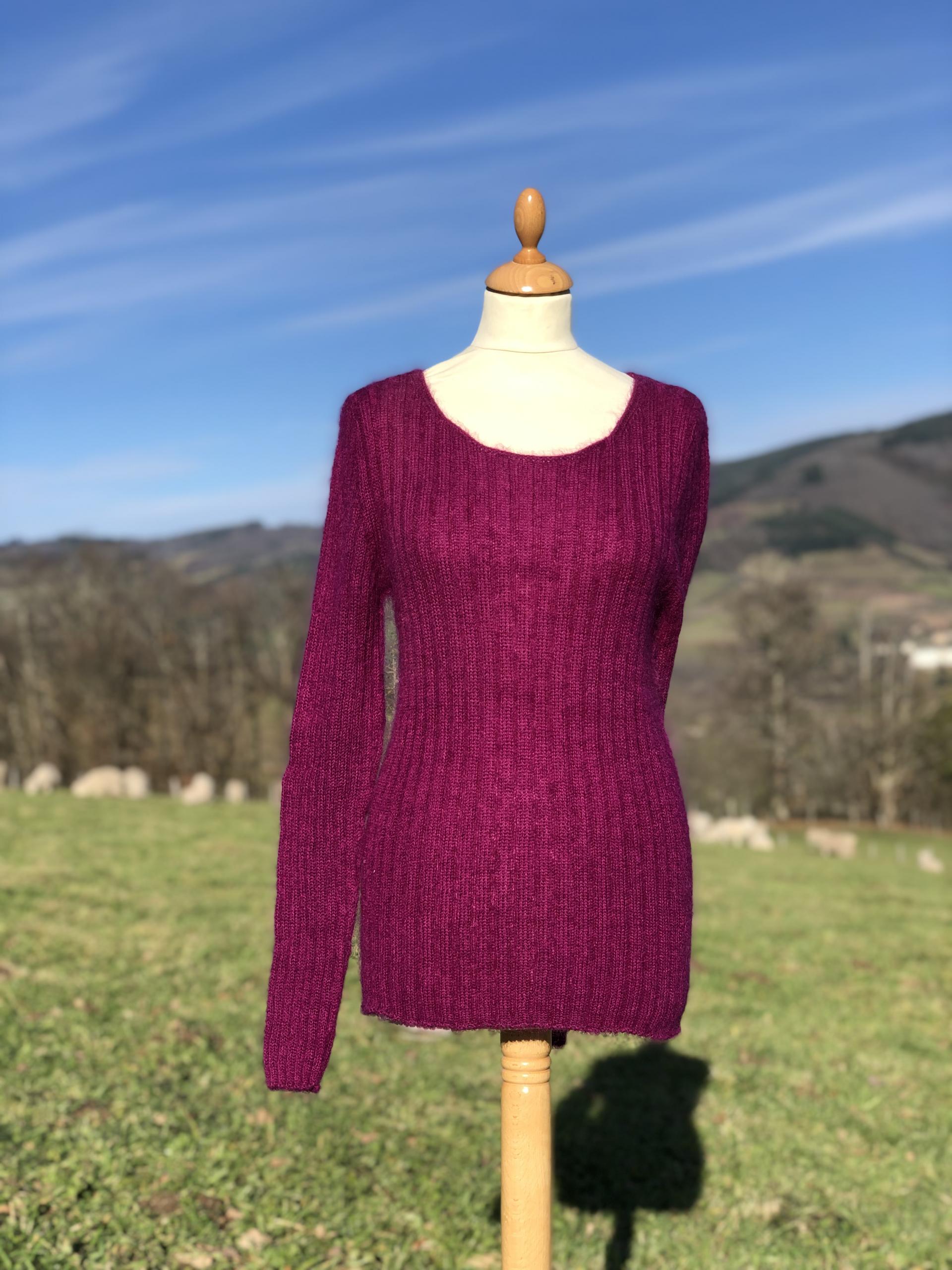 Pull Double Fil à Côte Mohair & Soie - Élégance