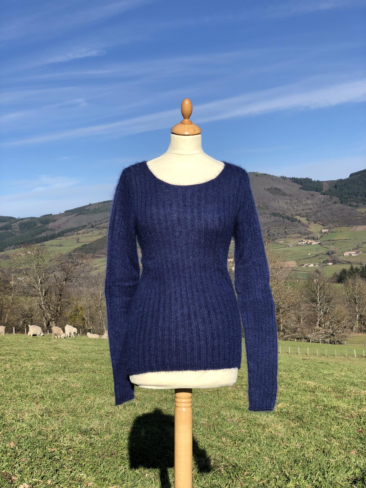 Pull Double Fil à Côte Mohair & Soie - Élégance
