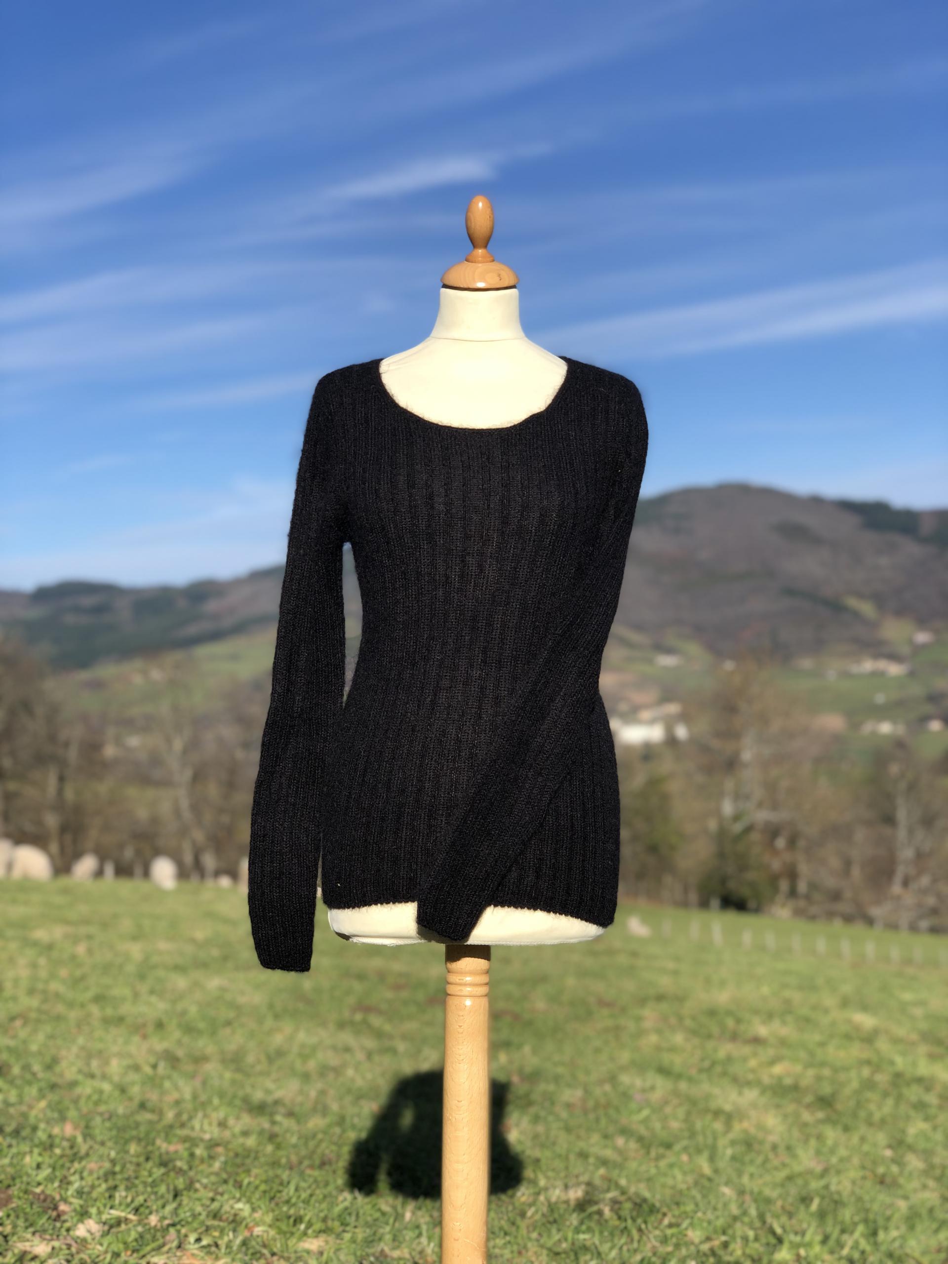 Pull Double Fil à Côte Mohair & Soie - Élégance