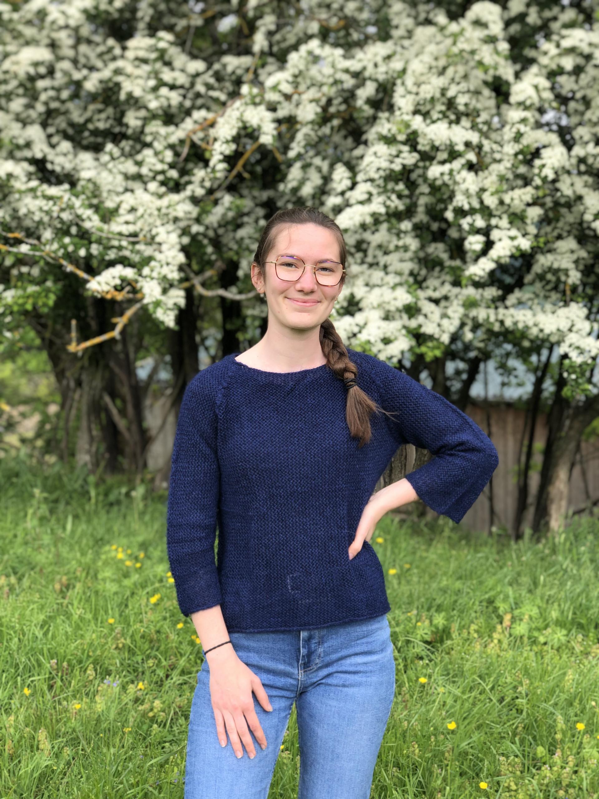 Pull dentelle mohair et soie
