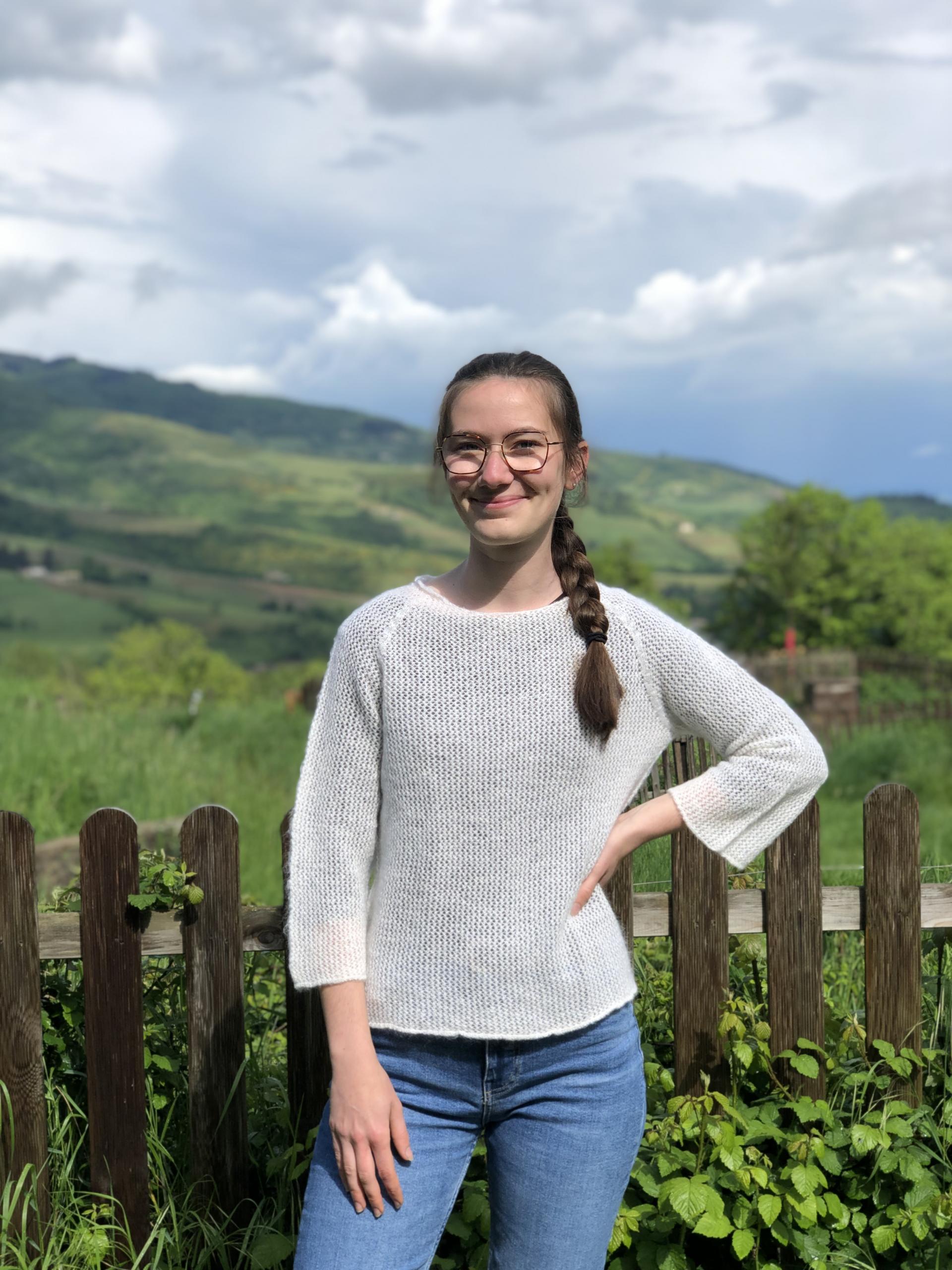 Pull dentelle mohair et soie