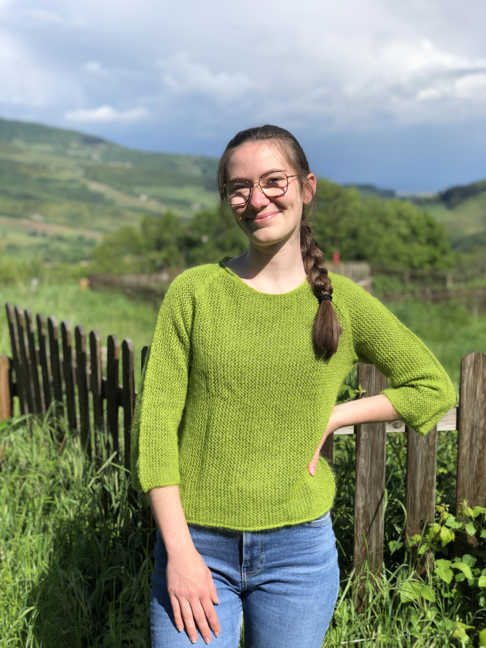 Pull dentelle mohair et soie