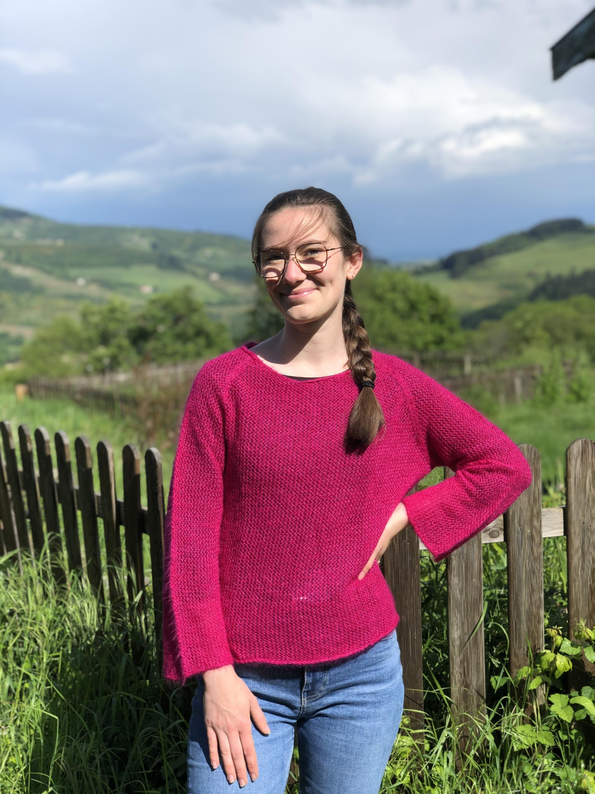 Pull dentelle mohair et soie